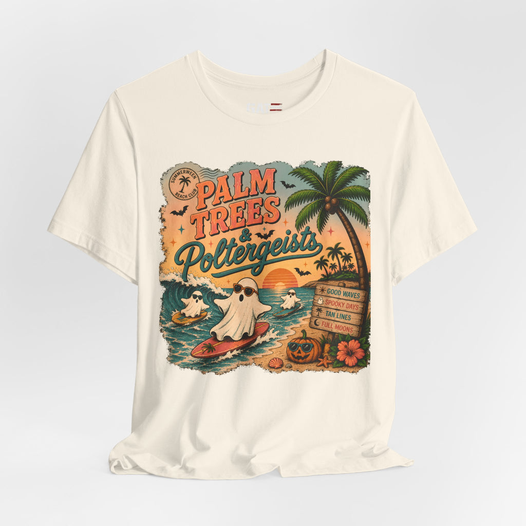 Summerween Shirt, Spooky Beach Shirt, Ghost Beach Tee, Halloween Beach Shirt, Coastal Halloween Tee, Tropical Ghost Shirt