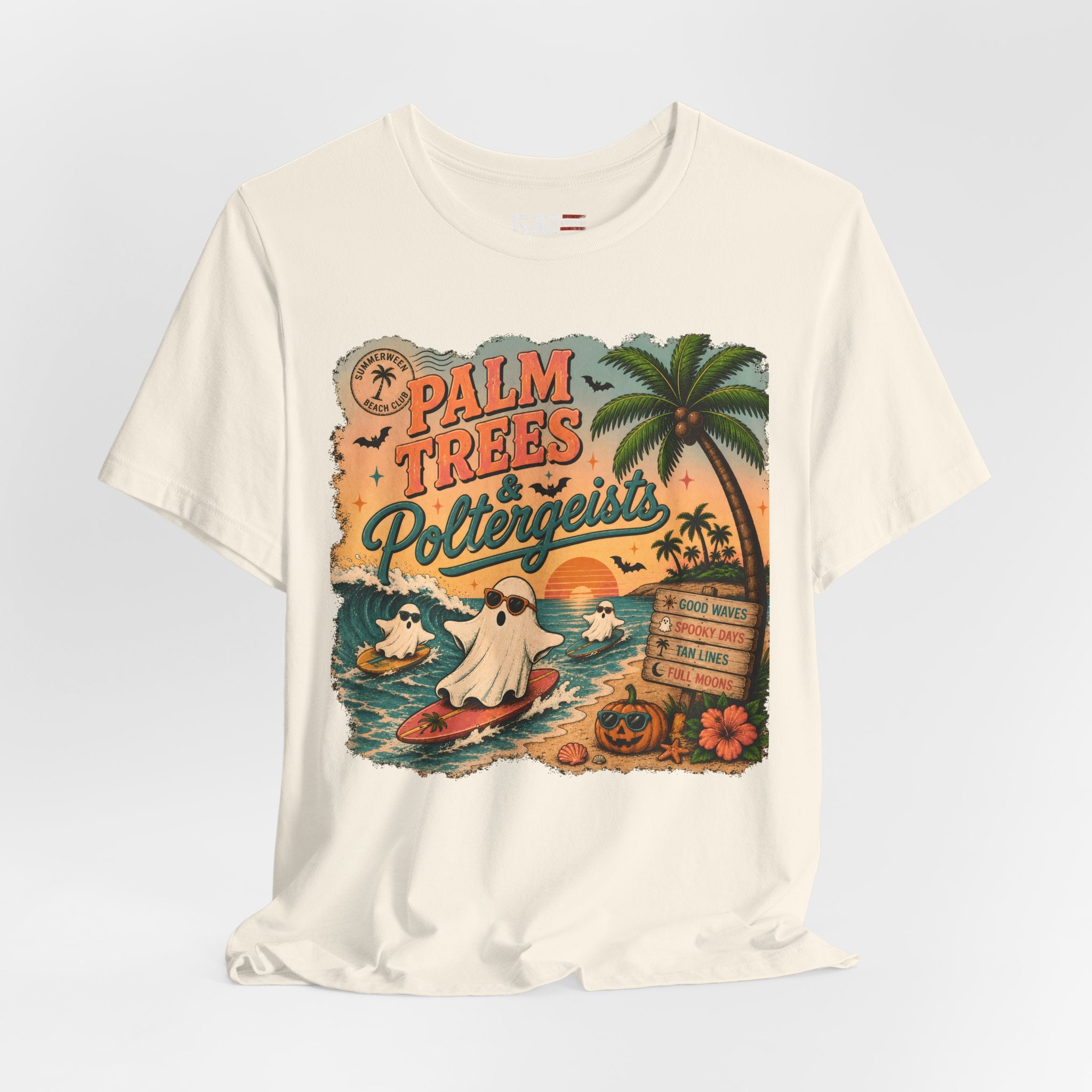 Summerween Shirt, Spooky Beach Shirt, Ghost Beach Tee, Halloween Beach Shirt, Coastal Halloween Tee, Tropical Ghost Shirt