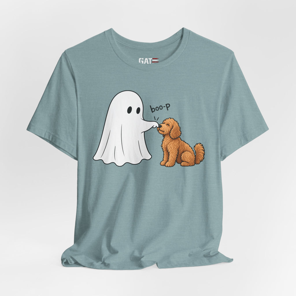 Halloween Ghost & Doodle— "boo-p" Cute Dog Halloween T-Shirt