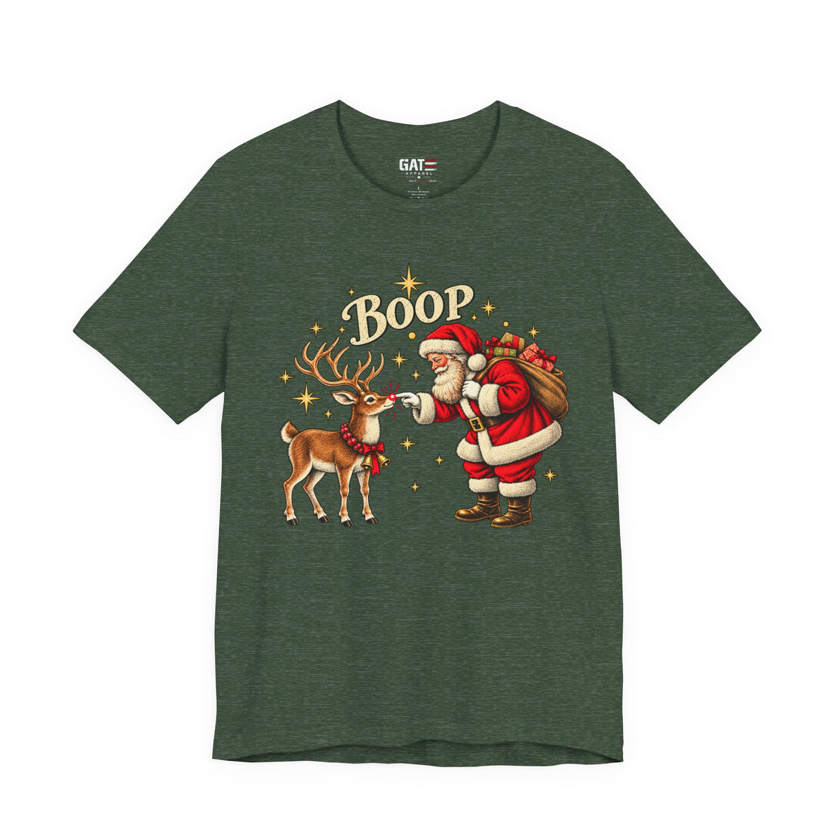 Santa and Reindeer Boop Christmas Graphic T-Shirt - product image 9