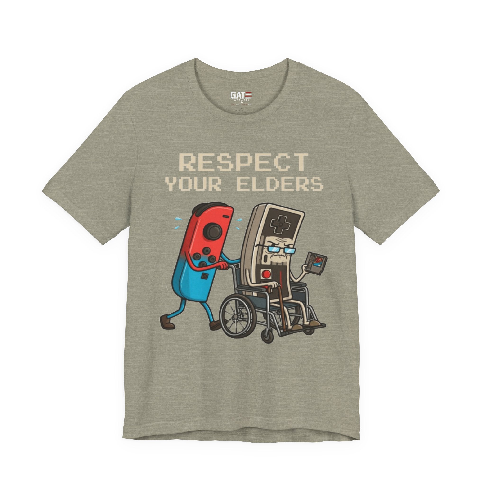 Respect Your Elders Tee — Retro Game Controller Graphic T-Shirt