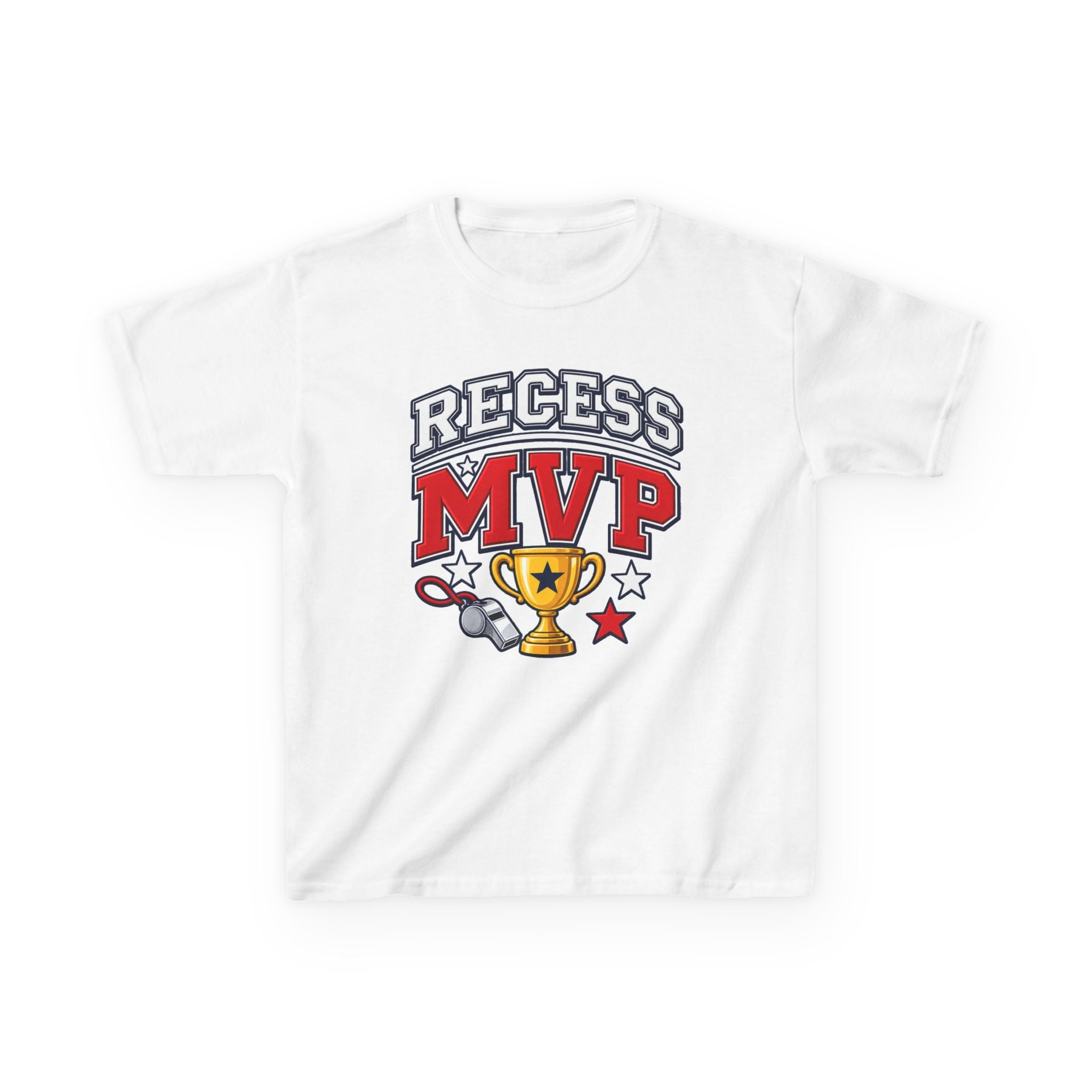 Recess MVP Kids T‑Shirt — Trophy & Whistle Playground Shirt for Boys & Girls