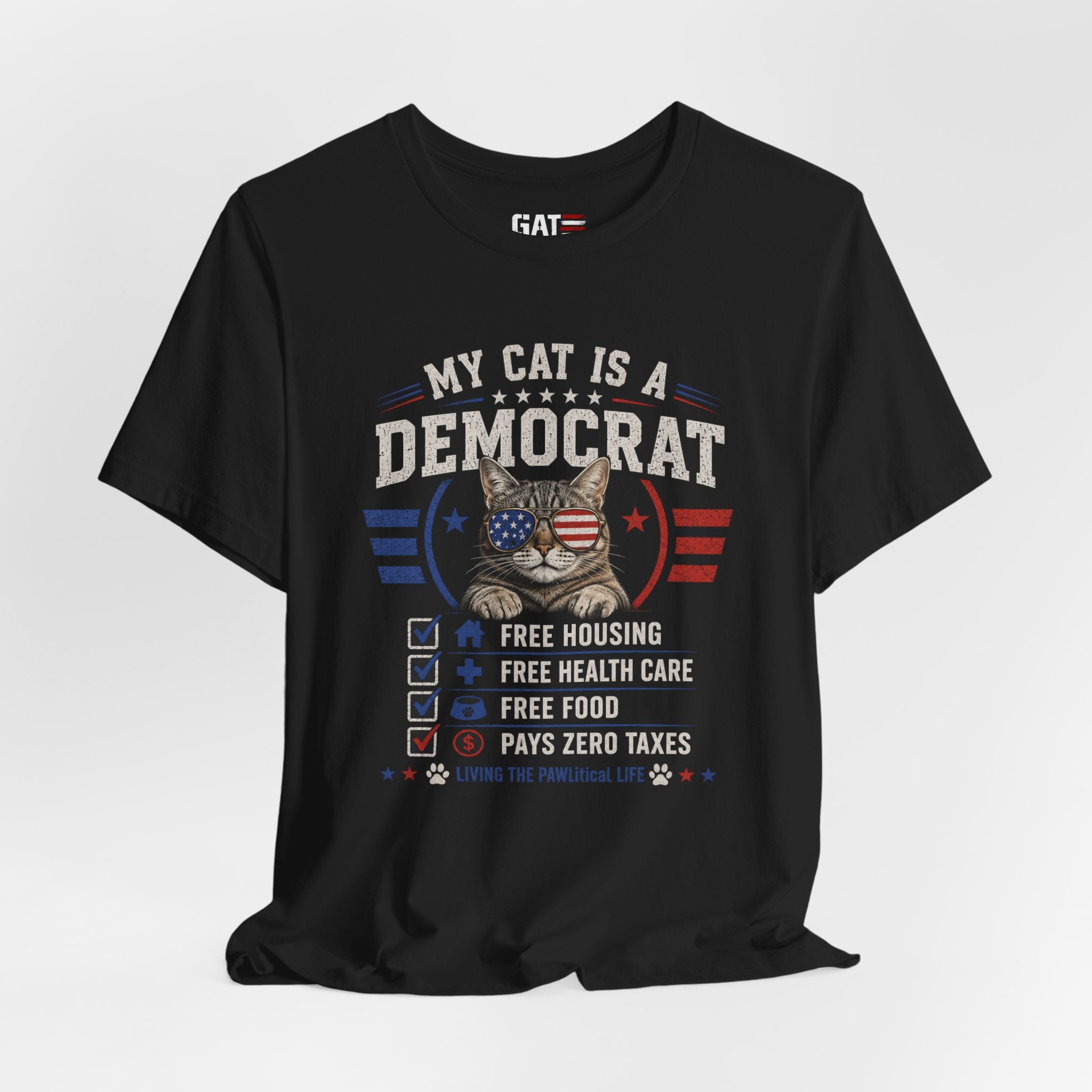 Funny Cat Lover Shirt, Political Humor Tee, Cat Mom Gift, Cat Dad Shirt, Patriotic Cat Lover Gift, Election Humor Tee