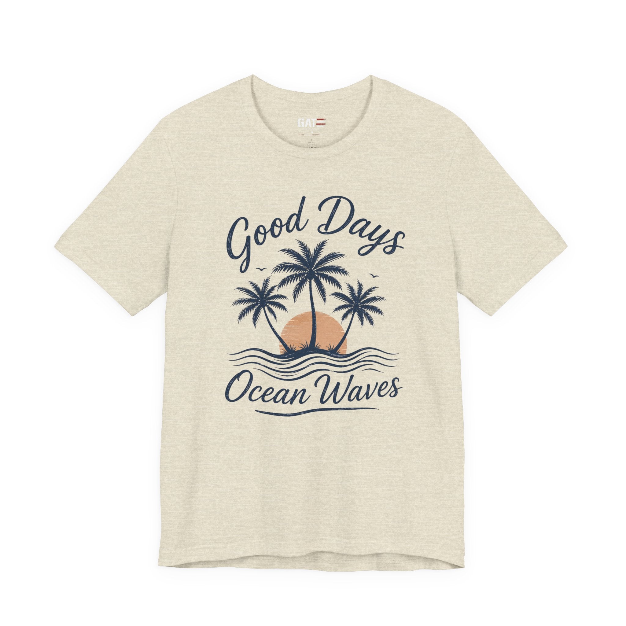 Ocean Waves T-Shirt — "Good Days" Beach Palm Sunset Tee