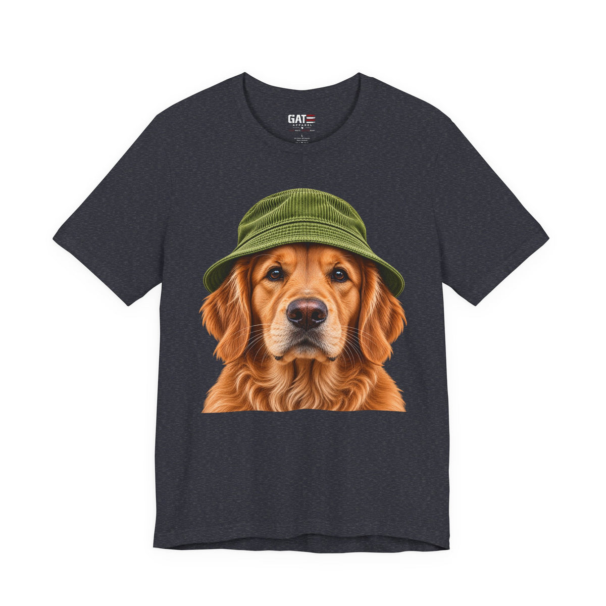 Golden retriever wearing a beanie graphic T-shirt - alternate product photo 10