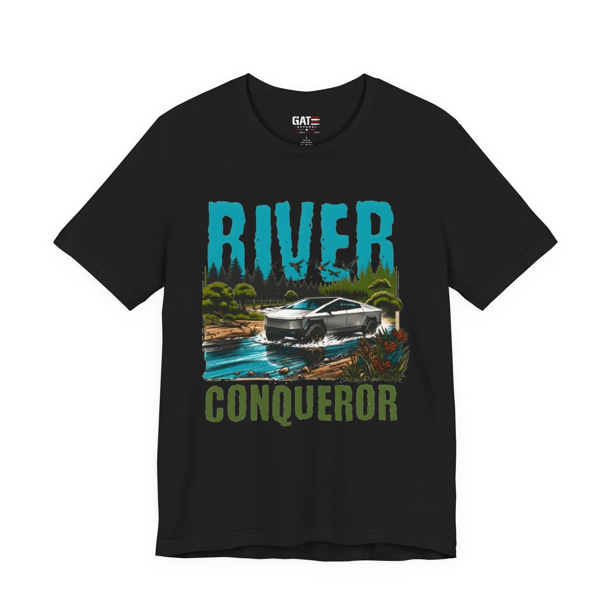 Cybertruck River Conqueror Shirt, Tesla Cybertruck Off Road Tee, Adventure Truck Shirt, Camping Shirt, Outdoor Lover Gift