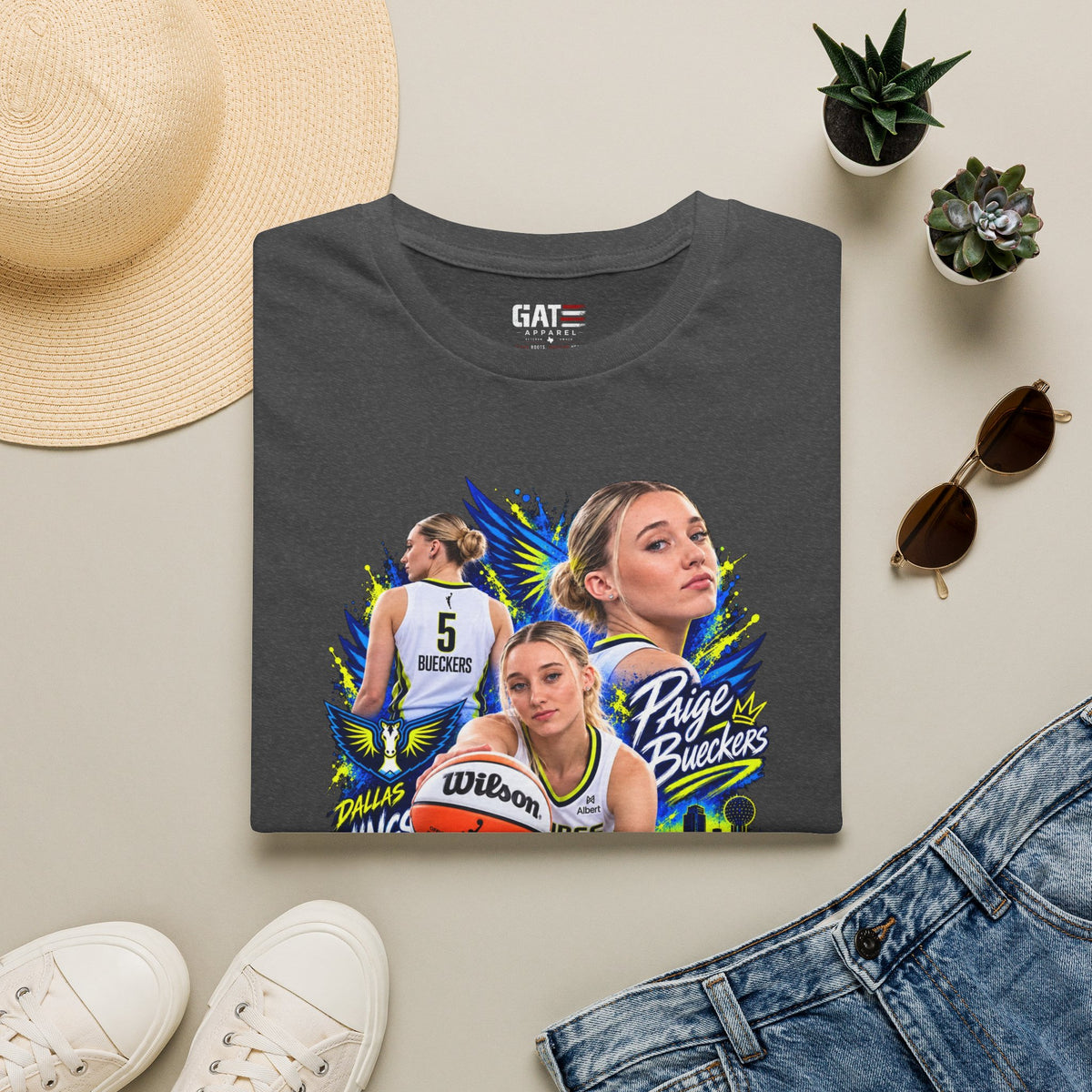 Paige Bueckers Dallas Wings Triple Threat Shirt WNBA Basketball Graphic Tee