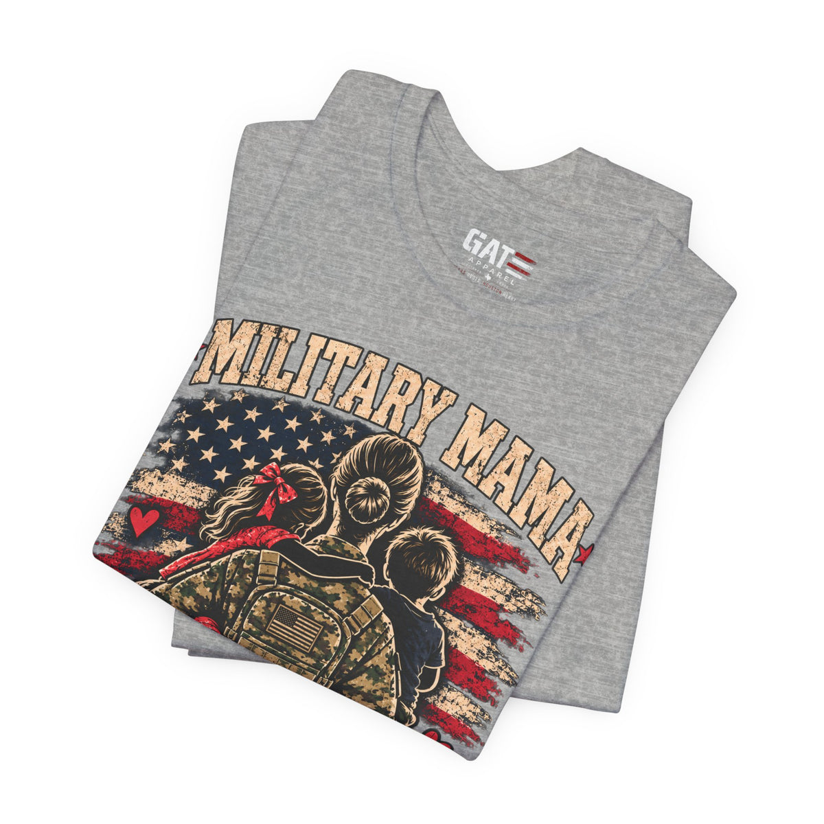 Military Mama T-Shirt – "Serving My Country, Raising My Littles" Patriotic Mom Tee