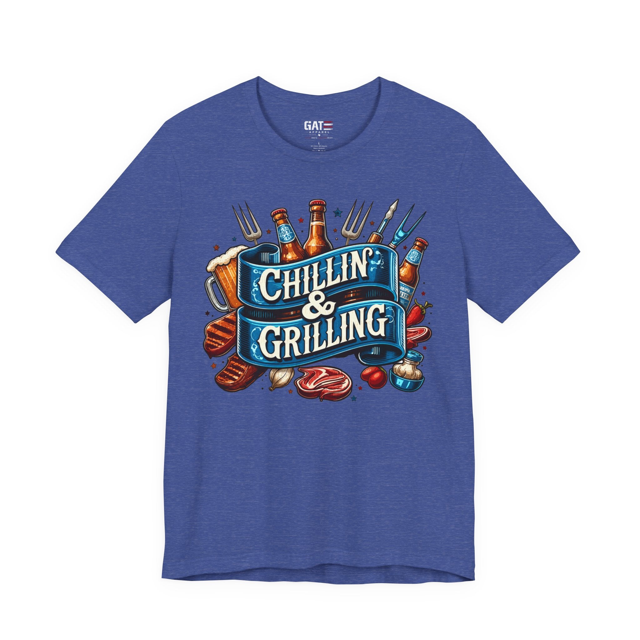 Chillin' & Grilling T-Shirt – BBQ Beer Grill Graphic Tee for Backyard Cookouts