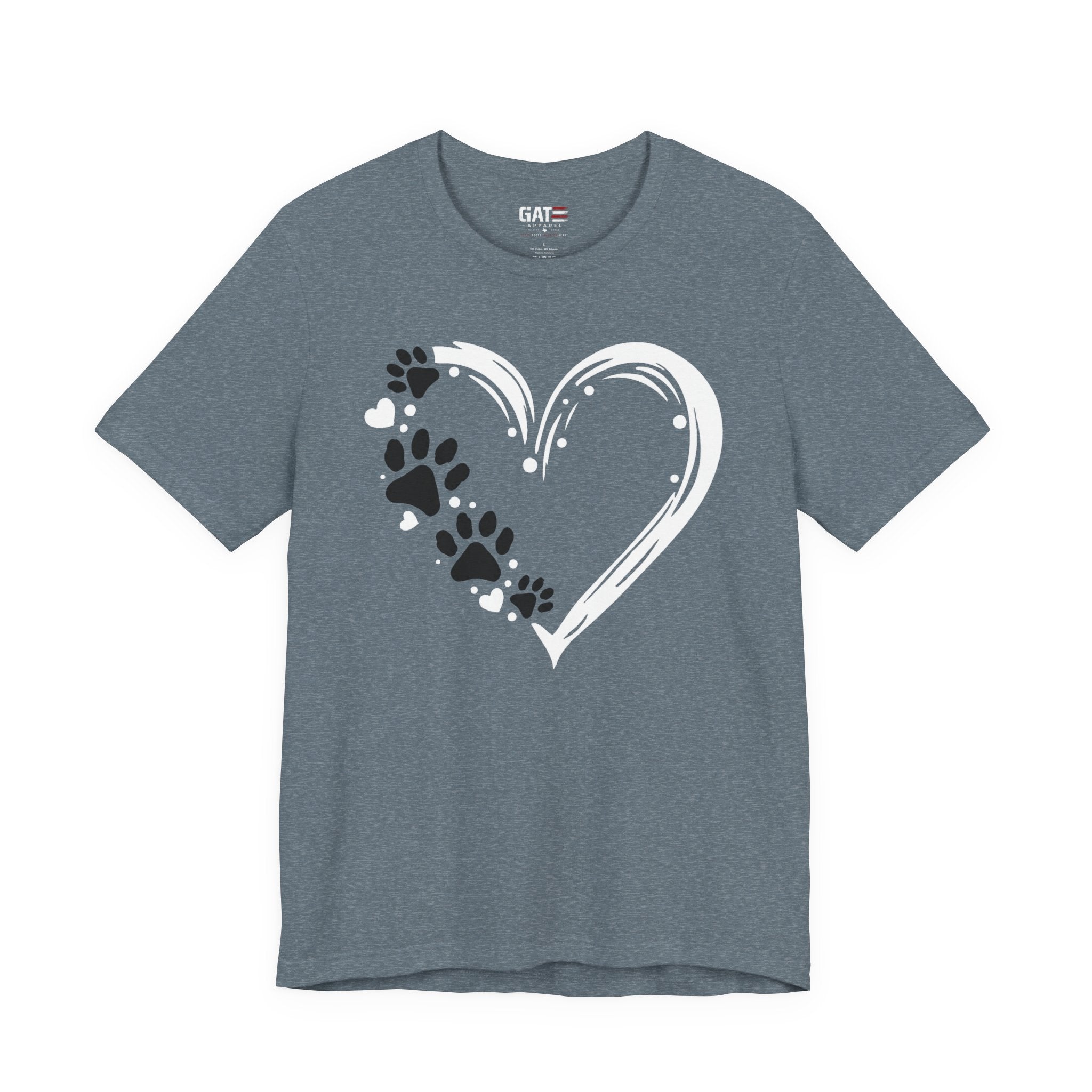 Paw Print Heart T-Shirt — Dog Lover Graphic Tee
