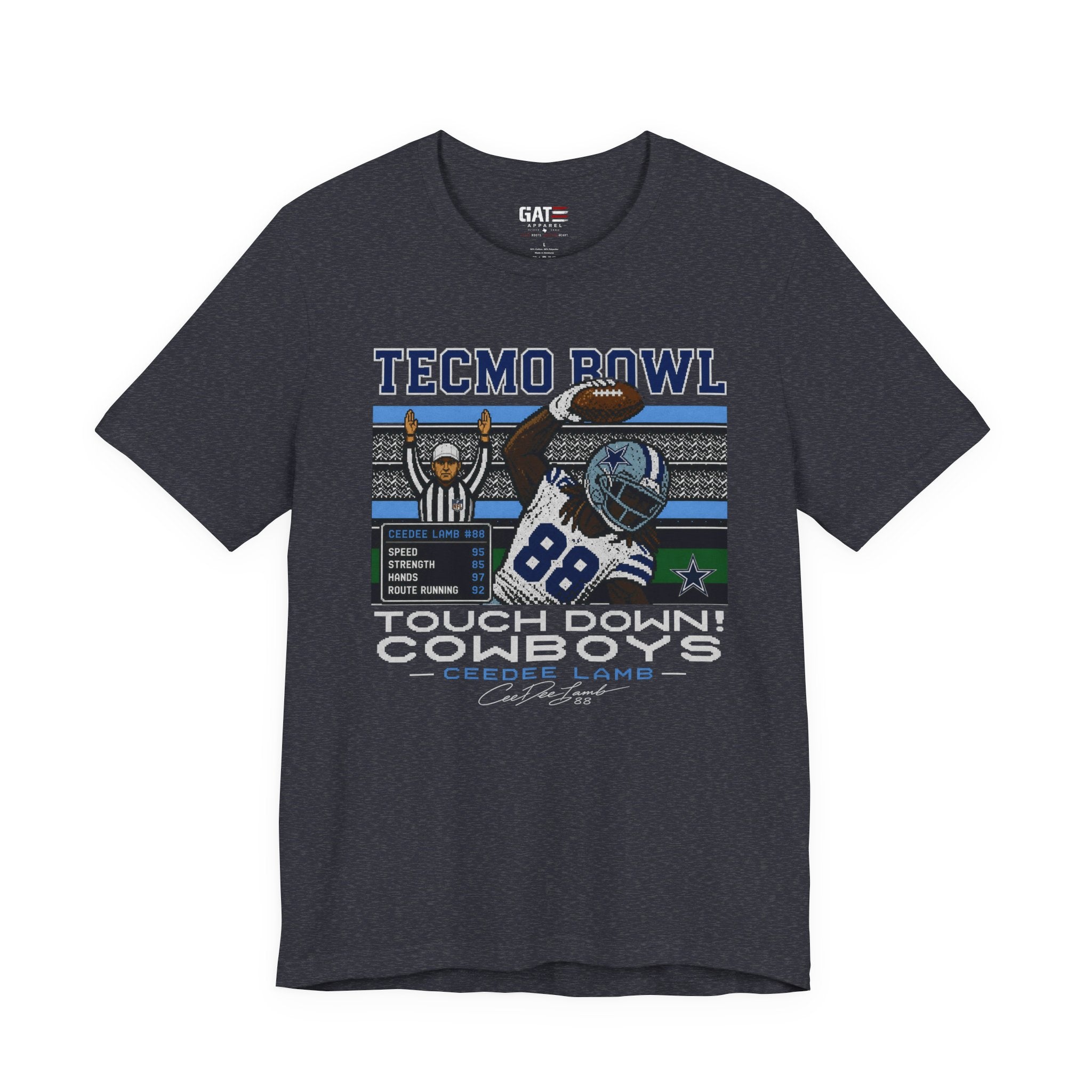 CeeDee Lamb Tecmo Bowl Shirt, Retro Dallas Football Tee, 8 Bit Touchdown Graphic T Shirt, Vintage Pixel Art Fan Gift