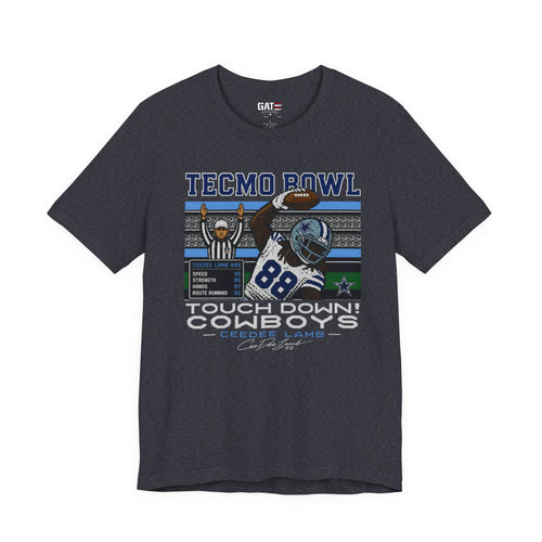 CeeDee Lamb Tecmo Bowl Shirt, Retro Dallas Football Tee, 8 Bit Touchdown Graphic T Shirt, Vintage Pixel Art Fan Gift