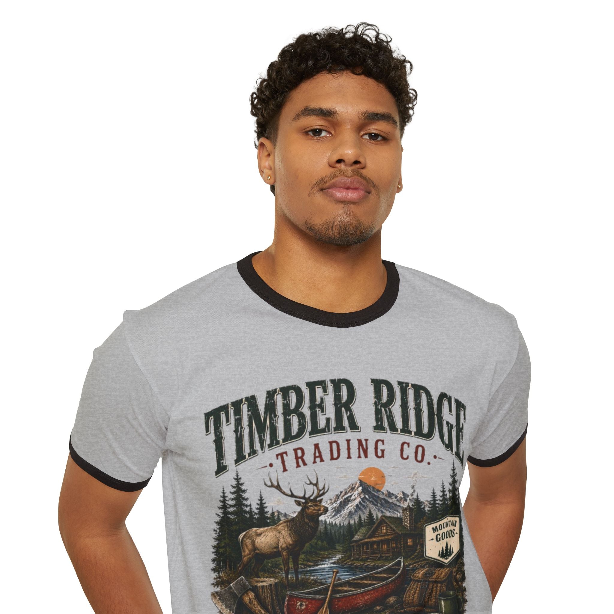 Timber Ridge Trading Co. Ringer T-Shirt – Camping, Fishing & Outdoors Graphic Tee