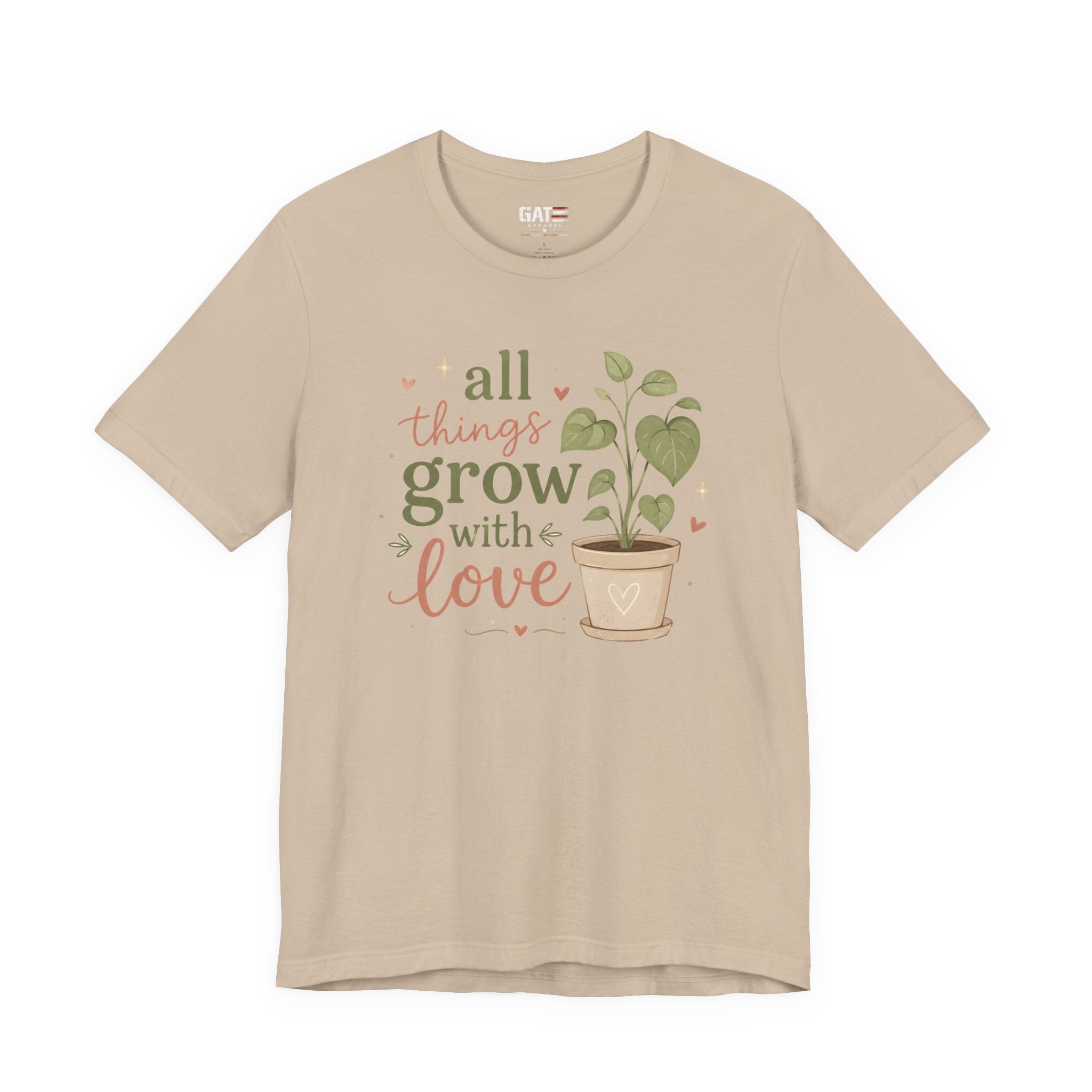 Plant Lover Shirt, All Things Grow With Love Shirt, Gardening Shirt, Botanical Tee, Plant Mom Gift, Flower Lover