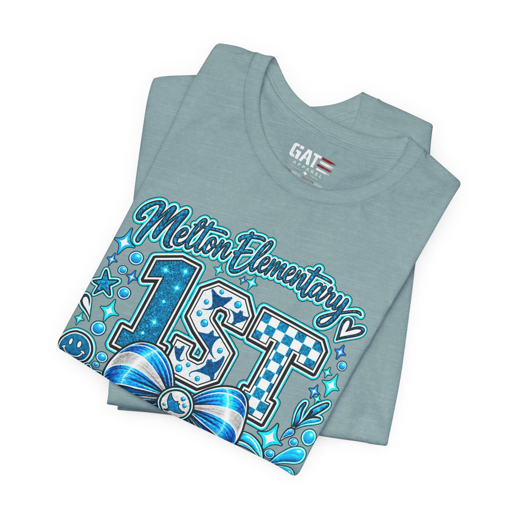Melton 1st Grade School T‑Shirt — Bow Design