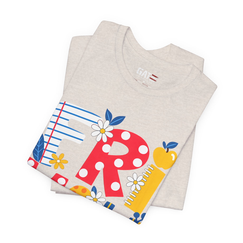 Teacher shirt FRIYAY Floral Tee — Colorful Spring Graphic T‑Shirt