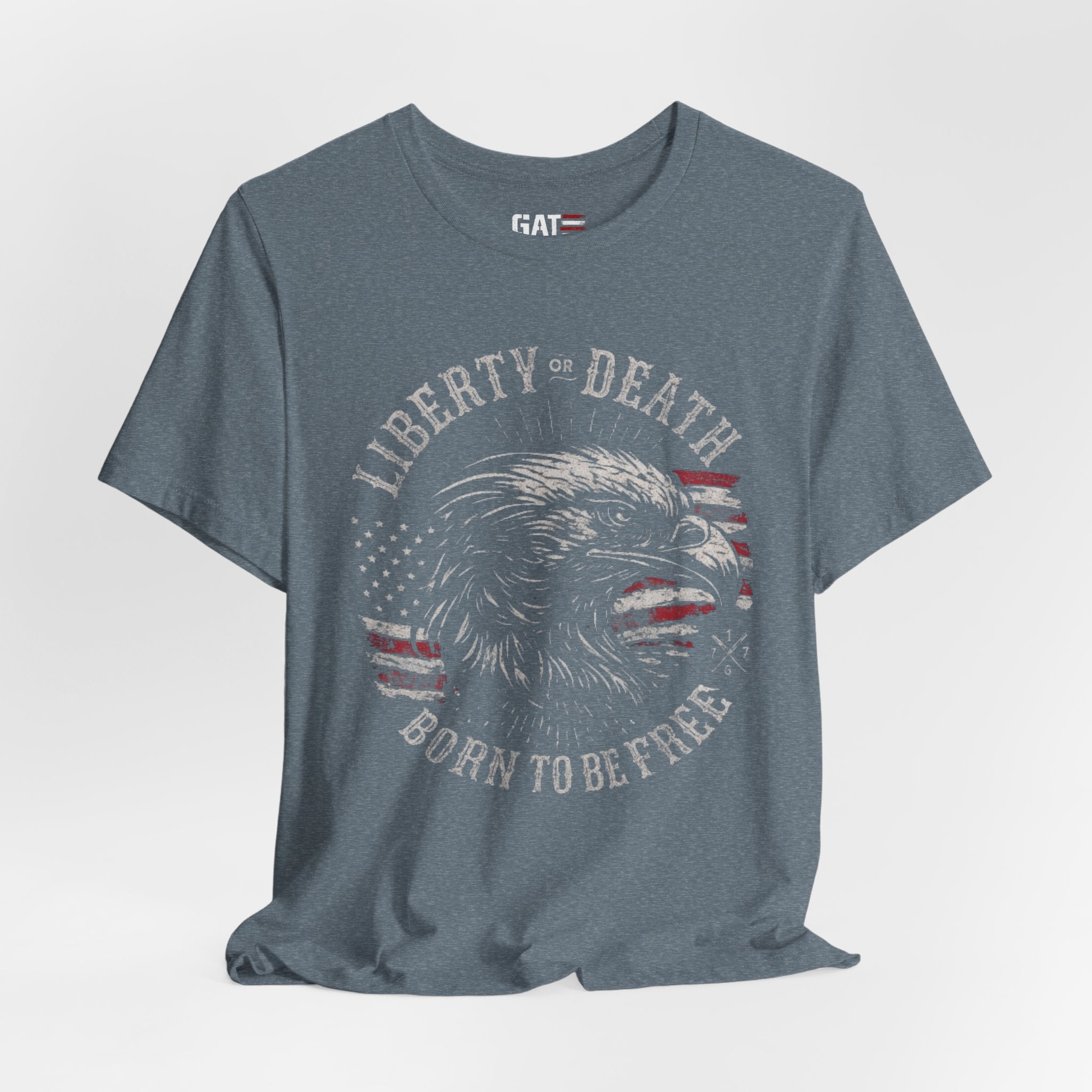 Liberty or Death Shirt, Born to Be Free Patriotic Eagle Tee, 1776 American Flag Shirt, USA Freedom Graphic T-Shirt, Veteran Gift