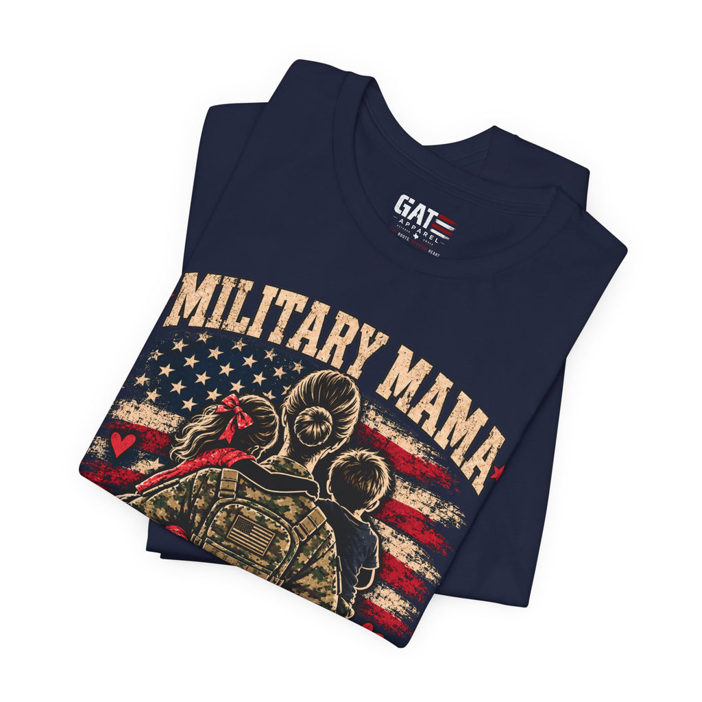 Military Mama T-Shirt – "Serving My Country, Raising My Littles" Patriotic Mom Tee