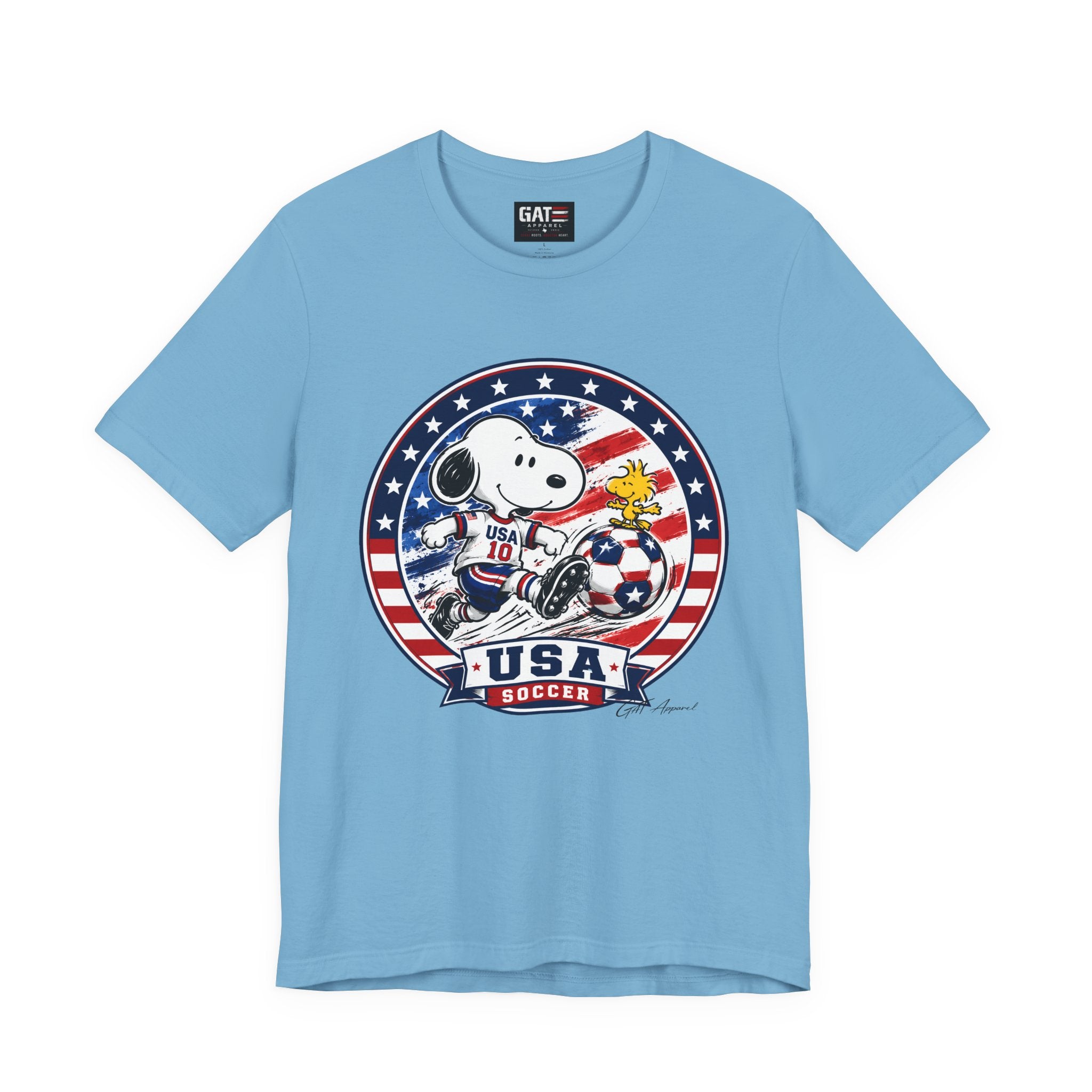 USA Soccer Snoopy Shirt  Patriotic USA Soccer Tee American Flag Design, World Cup, Soccer Fan