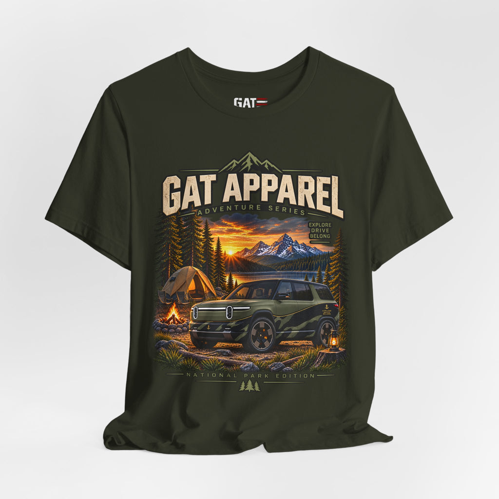 Adventure SUV Tee — GAT Apparel Campfire Mountain Graphic T-Shirt