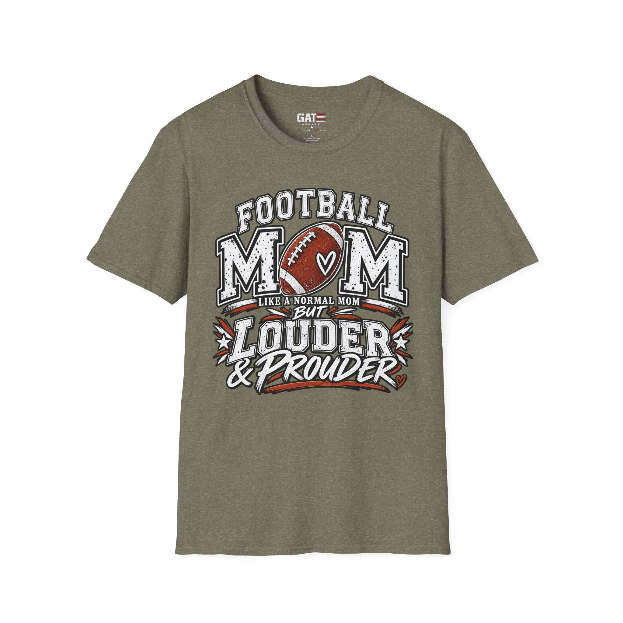 Football Mom Gildan Soft Style T-Shirt — Loud & Proud Vintage Football Mom Tee