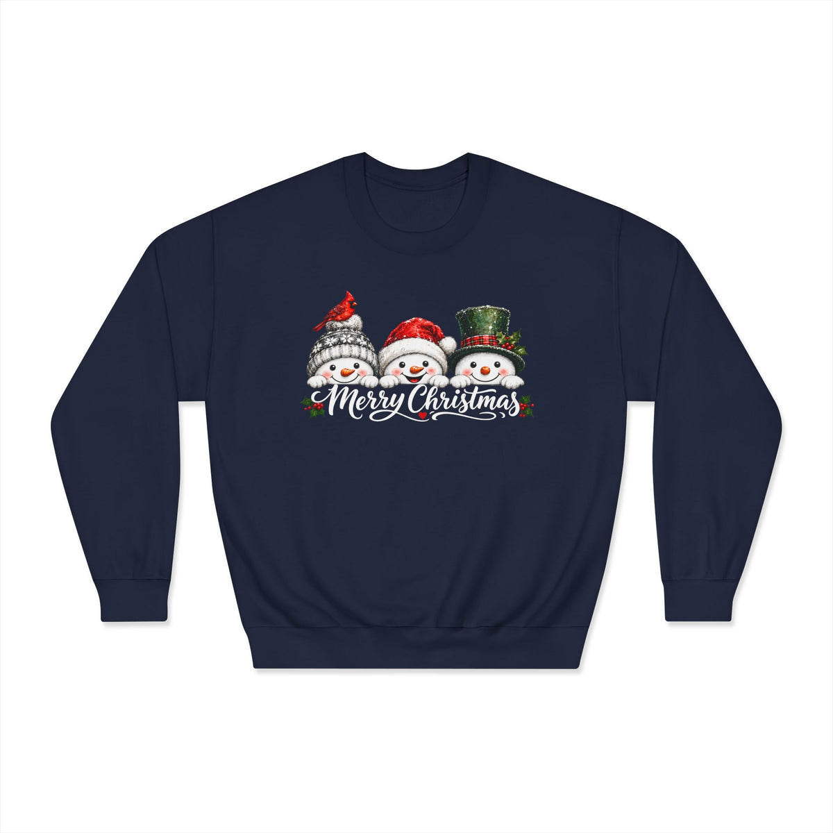 Merry Christmas Snowman Crewneck Sweatshirt - product mockup view 7