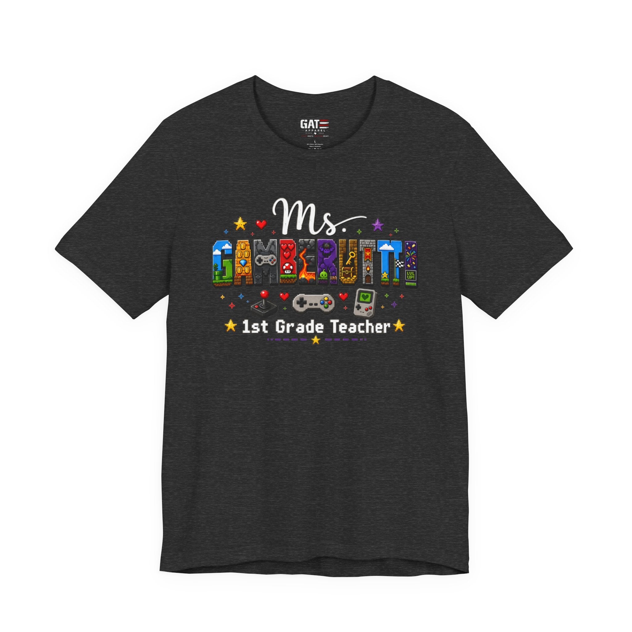 CustomTeacher Gaming T-Shirt Block Letters