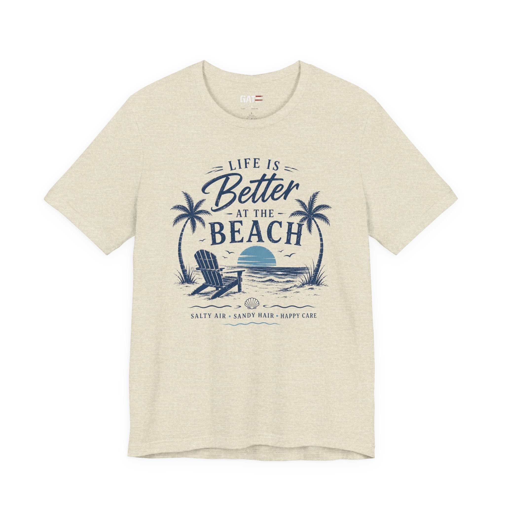 Life Is Better at the Beach T-Shirt — Vintage Coastal Palm Tee