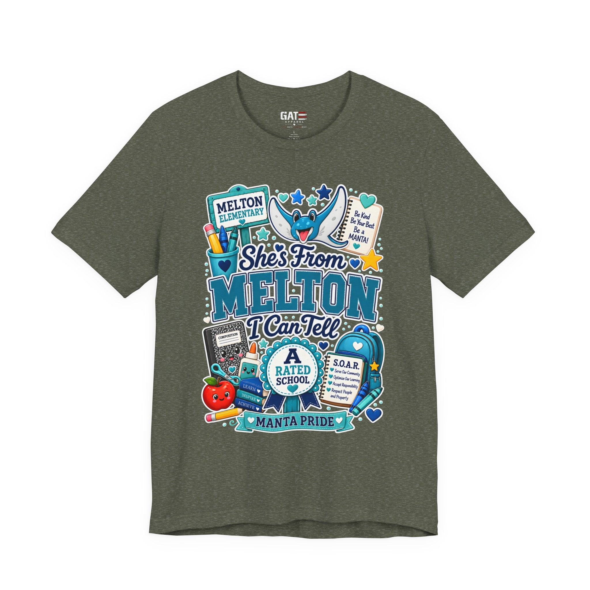 She's From Melton School Tee — Manta Pride Elementary Graphic T‑Shirt
