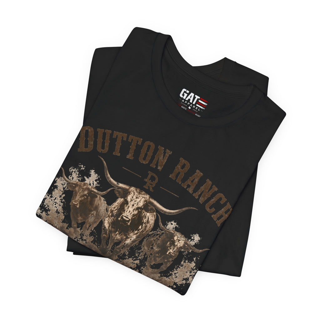 Dutton Ranch Longhorn Shirt, Yellowstone Inspired Western Tee, Cowboy Ranch Graphic T-Shirt, Texas Country Shirt, Rustic Cowgirl Gift