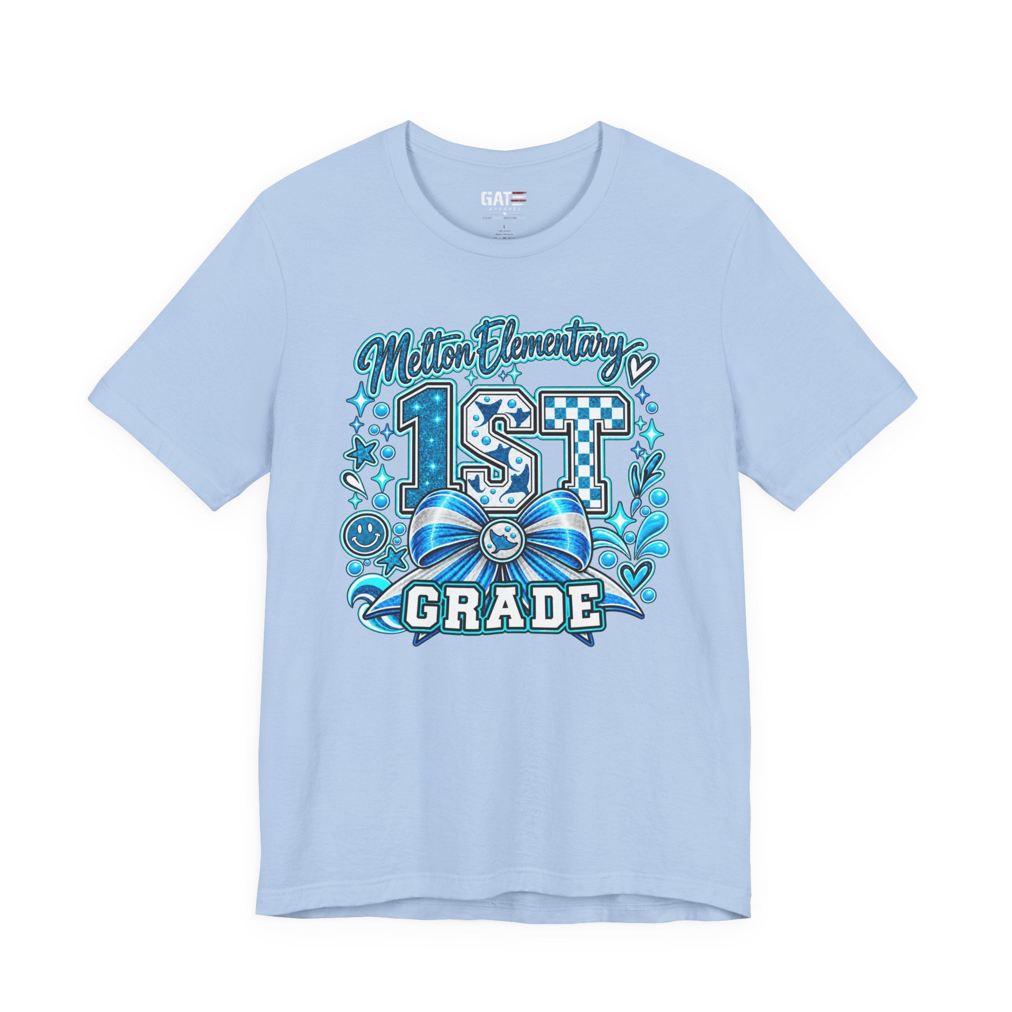 Melton 1st Grade School T‑Shirt — Bow Design
