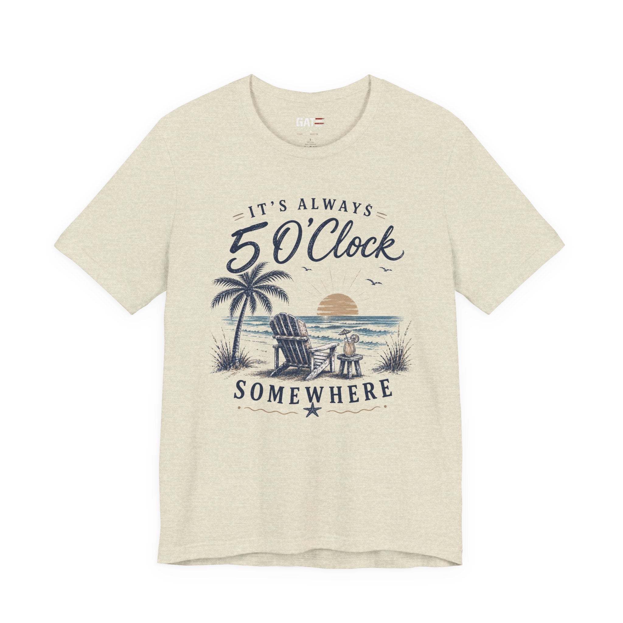 5 O'Clock Somewhere Beach T-Shirt