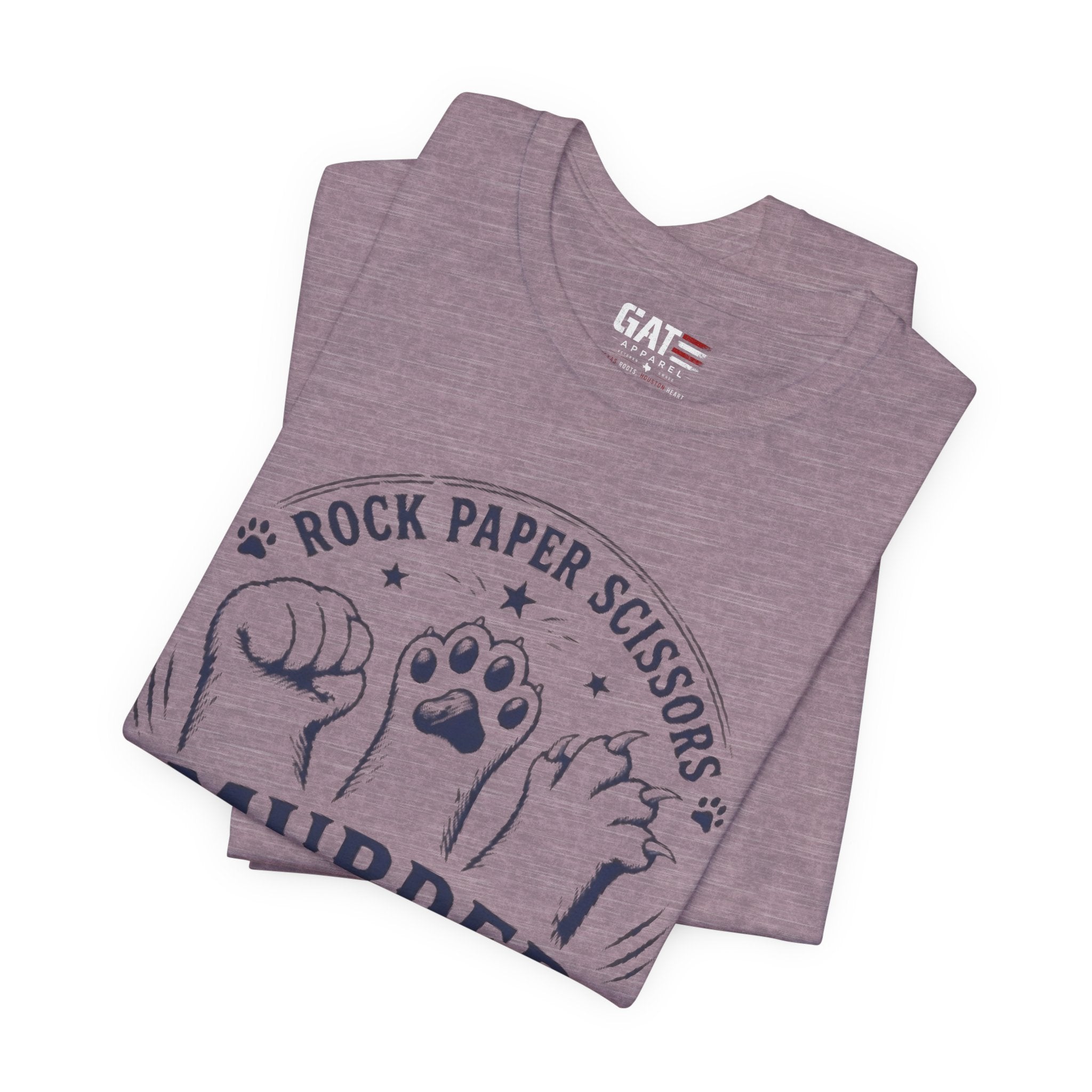Rock Paper Scissors Murder Mittens Shirt, Funny Cat Lover Tee, Cat Paw Graphic T-Shirt, Cute Cat Mom Gift, Murder Mittens
