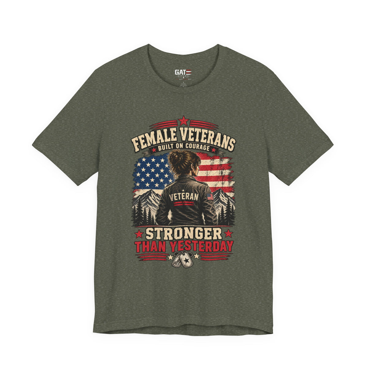 Built on Courage Female Veteran Shirt | Patriotic Tee