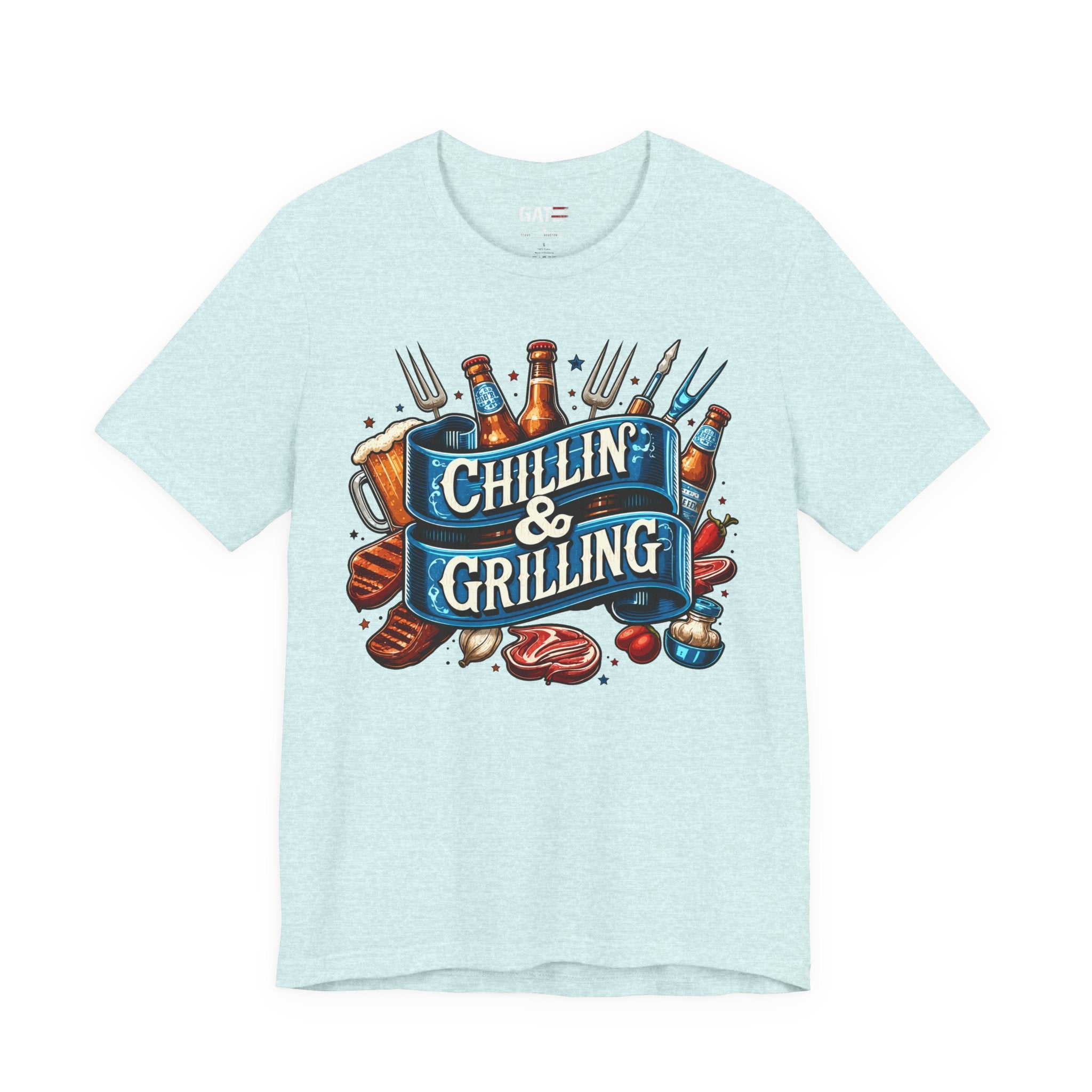 Chillin' & Grilling T-Shirt – BBQ Beer Grill Graphic Tee for Backyard Cookouts