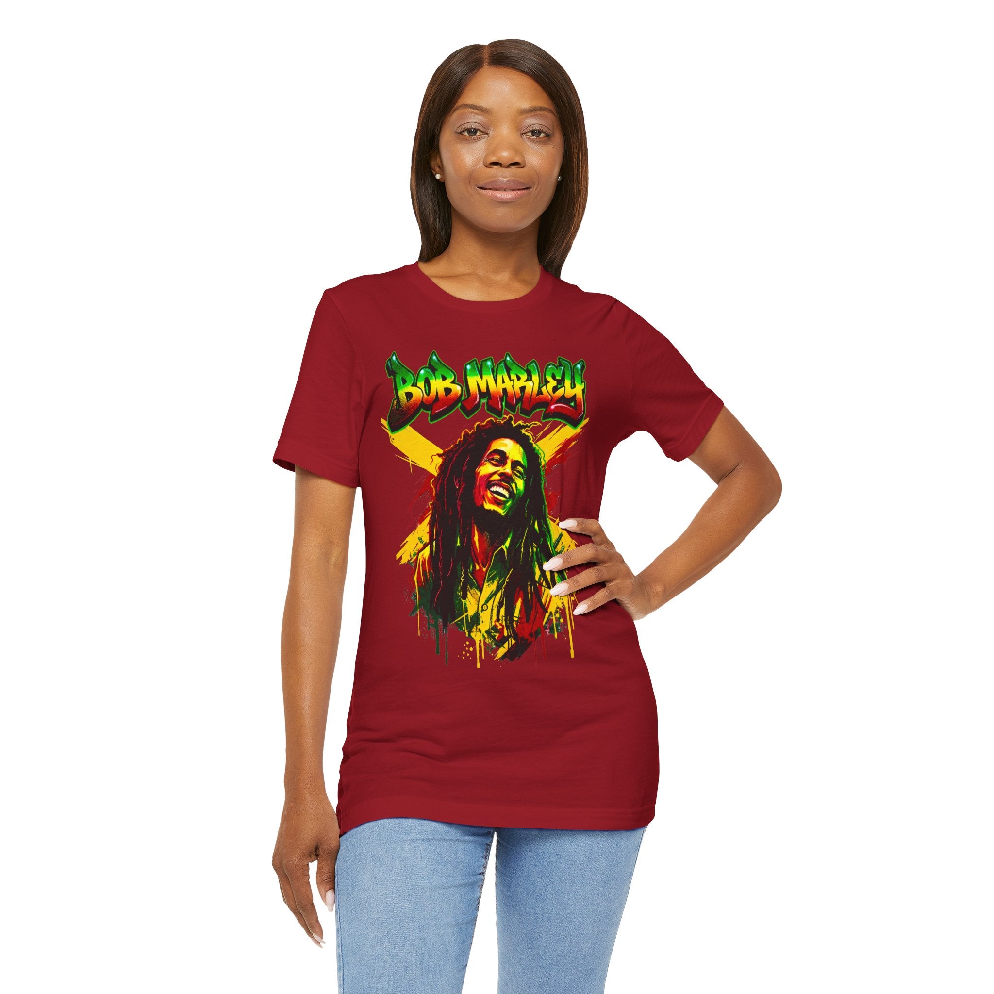 Reggae Legend Portrait Tee — Rasta Colors Music Graphic Shirt