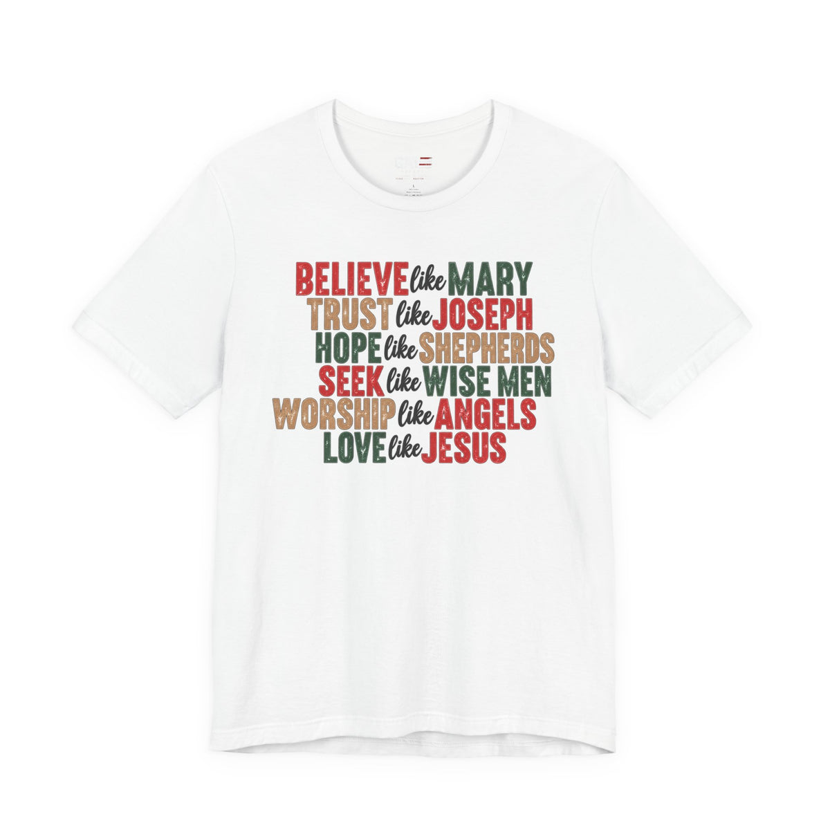 Believe Like Mary Christian Christmas T-Shirt - product image 13