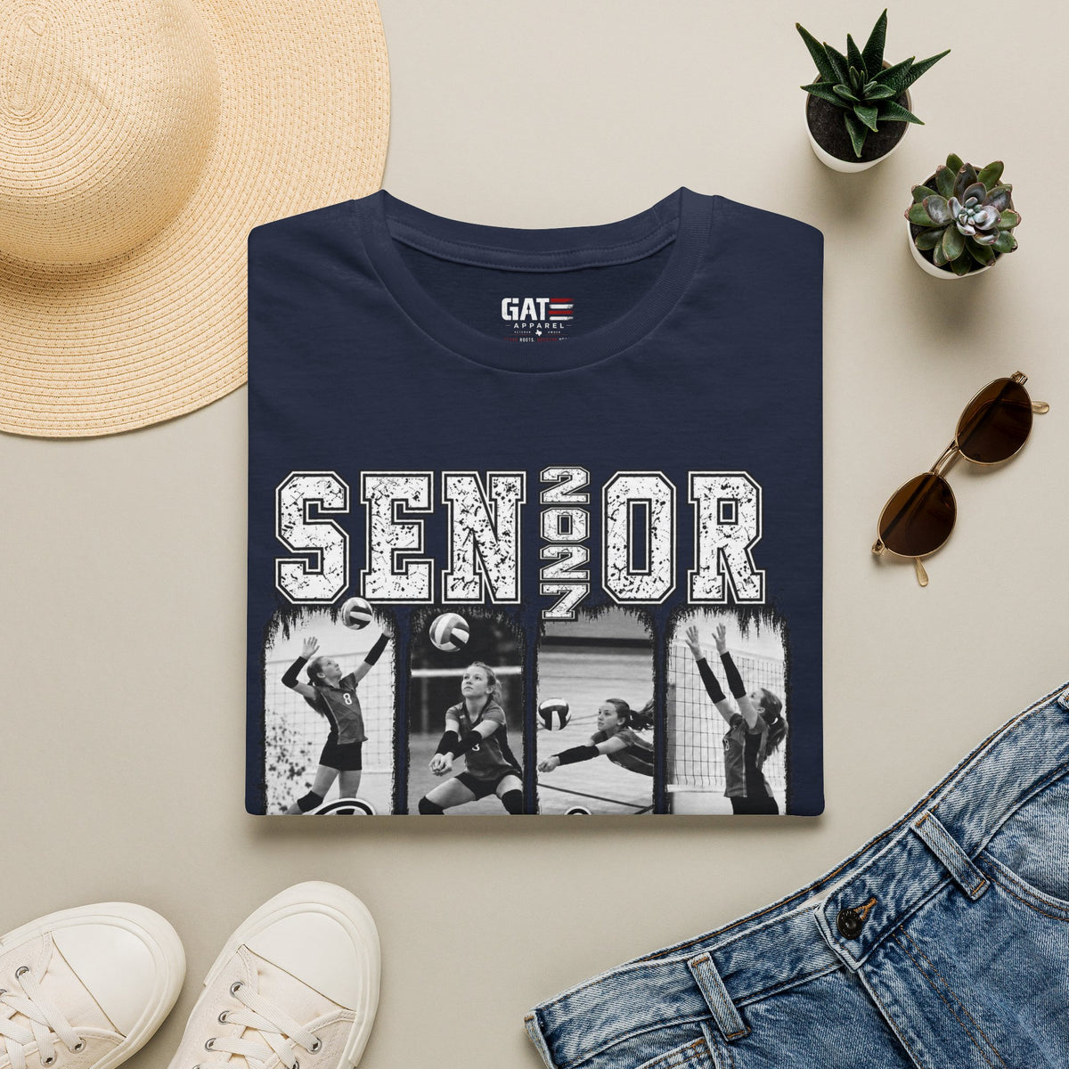 Senior Volleyball Mom Photo Shirt | Personalized Name Tee