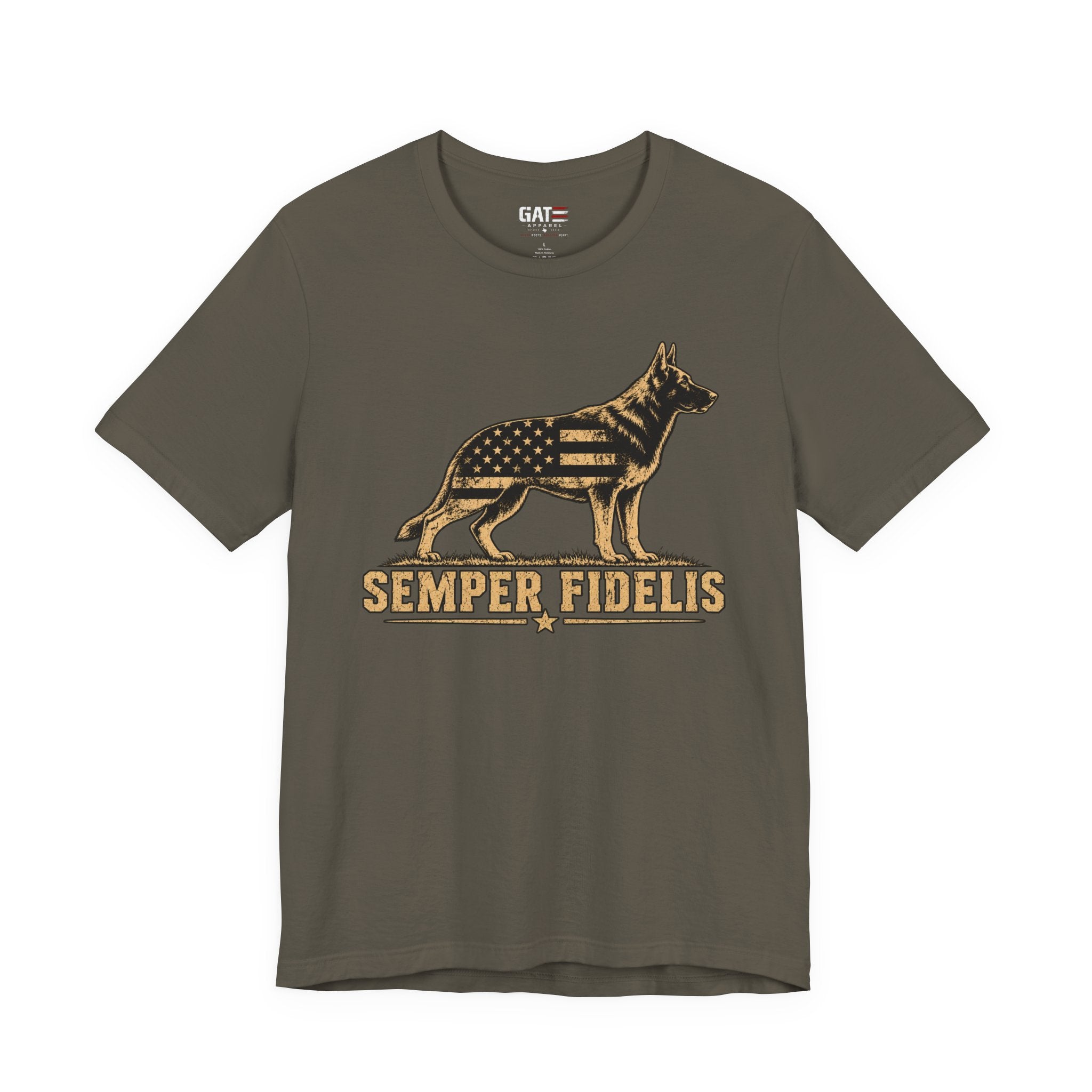 Semper Fidelis German Shepherd T-Shirt — Patriotic Military K9 Tee