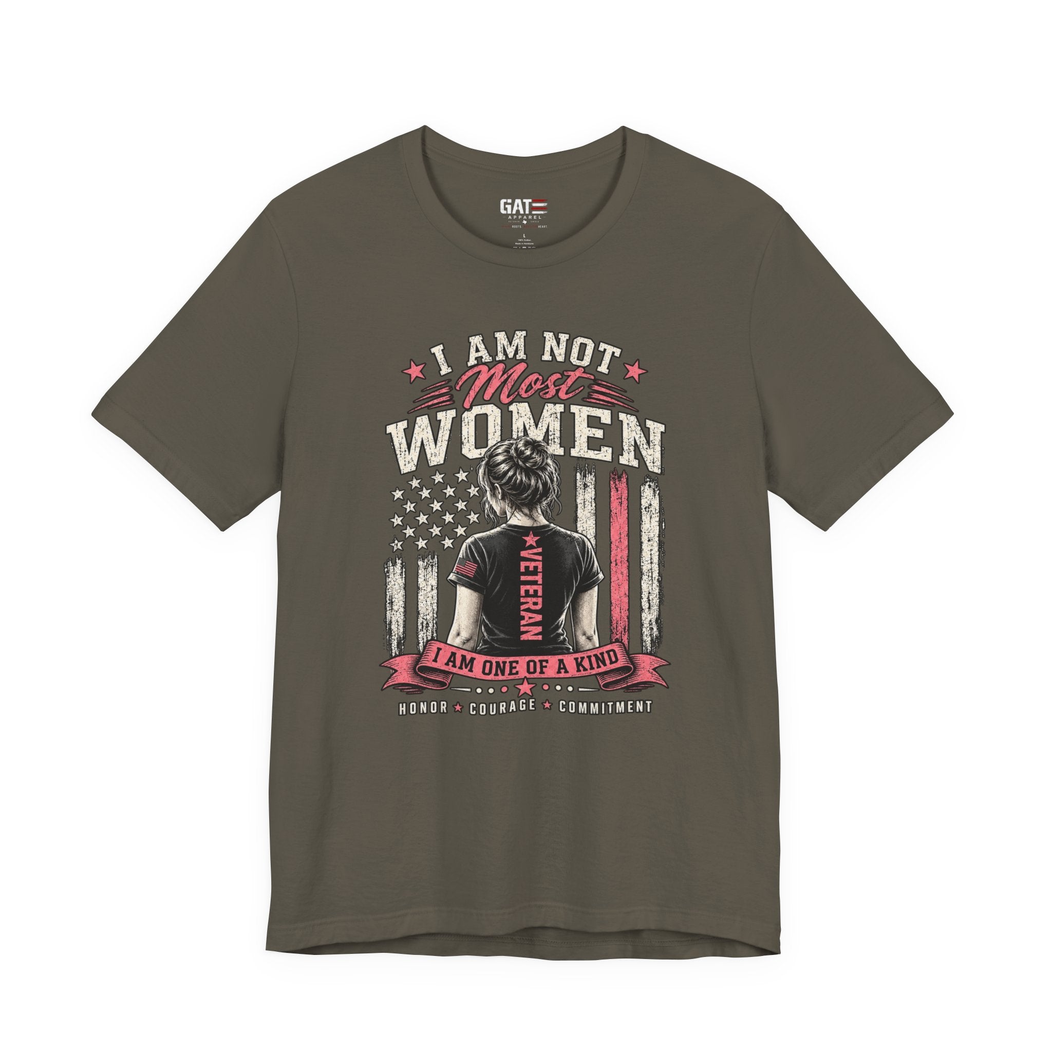 Female Veteran Woman Tee – “I Am Not Most Women” Patriotic Military T-Shirt