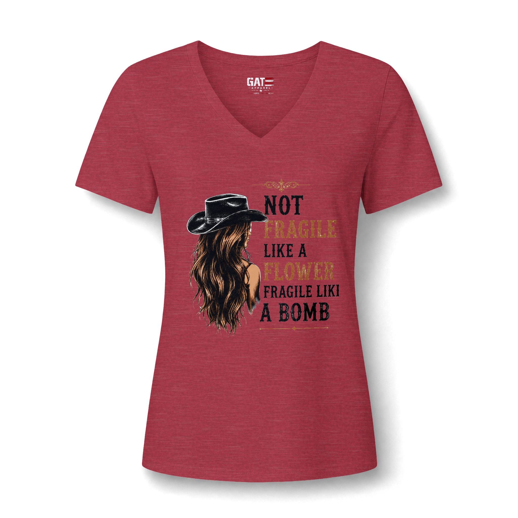 Beth Dutton Not Fragile Like a Flower — Women's V-Neck Tee