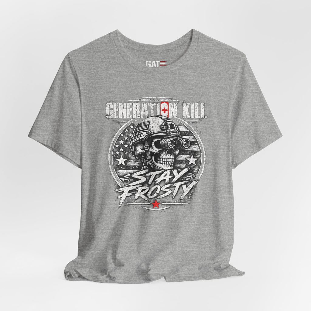 Stay Frosty Skull Tee — Military Veteran Retro Graphic T-Shirt