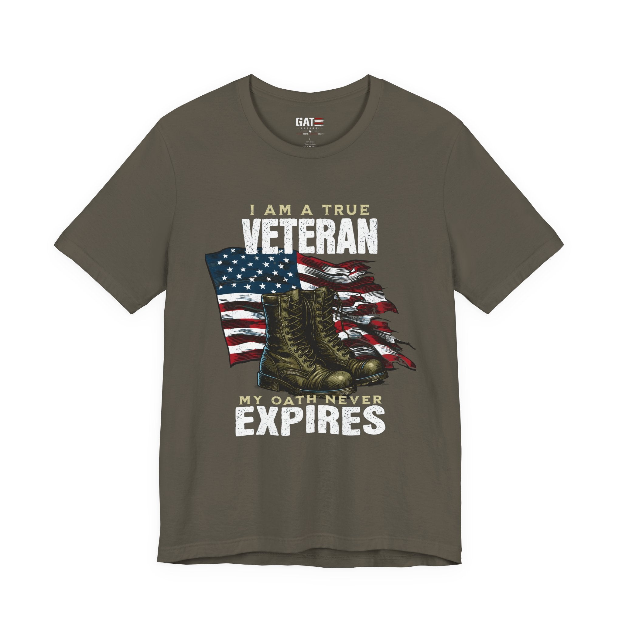 Veteran Shirt My Oath Never Expires, Proud Veteran Tee, Military Boots American Flag Shirt, Patriotic Veteran Gift for Men or Women