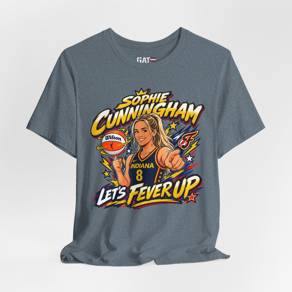 Sophie Cunningham Indiana Fever #8 T-Shirt Fever Up WNBA Basketball Graphic Tee