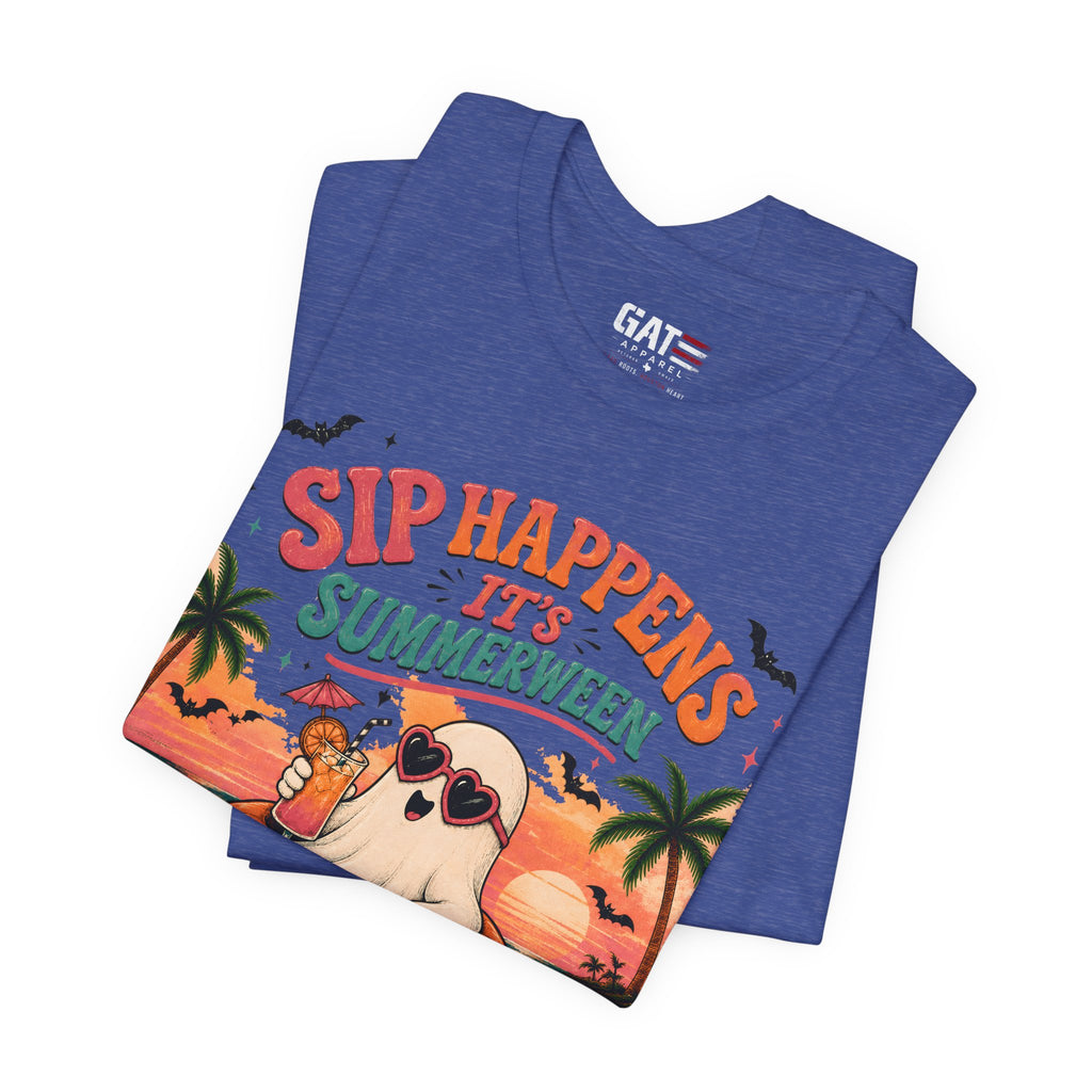 Summerween Shirt, Spooky Beach Shirt, Ghost Beach Tee, Halloween Beach Shirt, Coastal Halloween Tee, Tropical Ghost Shirt