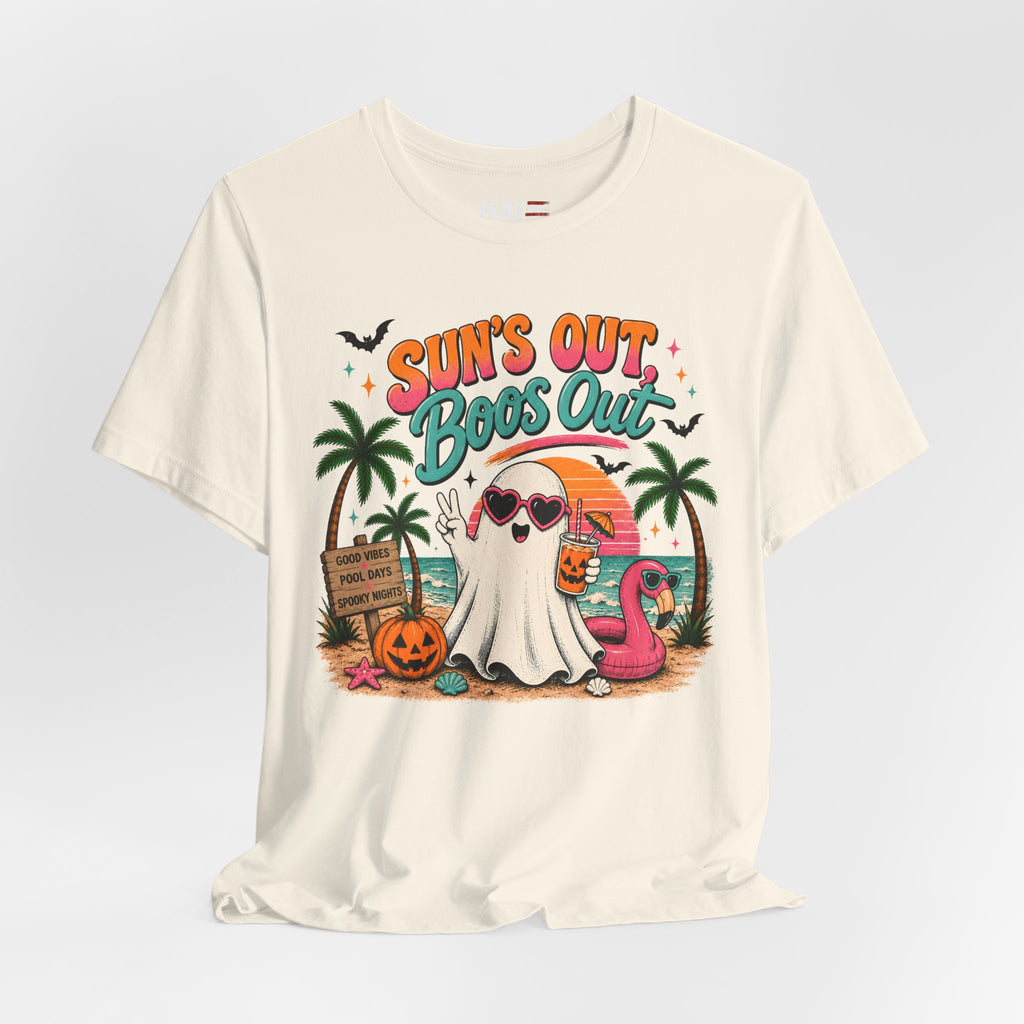 Summerween Shirt, Spooky Beach Shirt, Ghost Beach Tee, Halloween Beach Shirt, Coastal Halloween Tee, Tropical Ghost Shirt