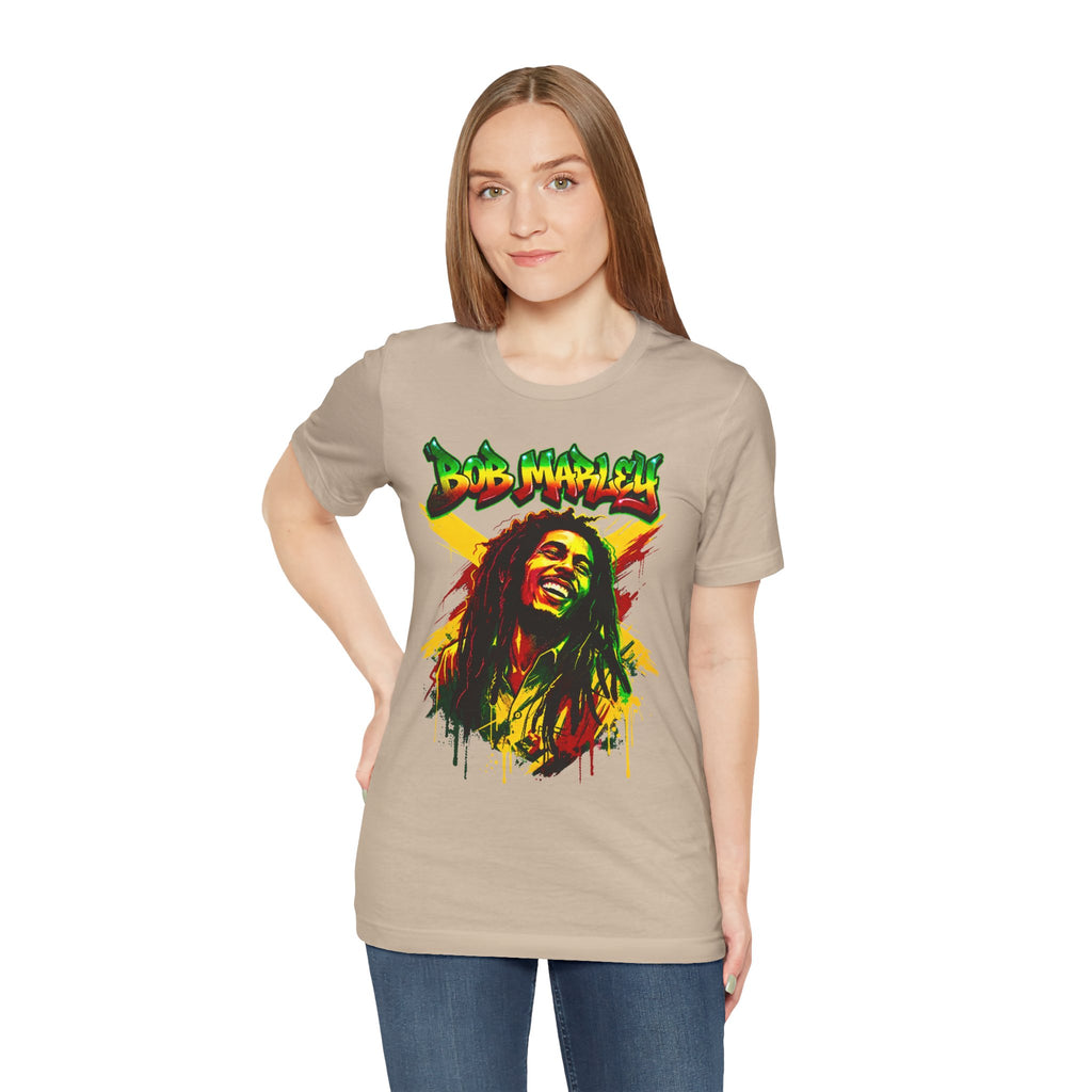 Reggae Legend Portrait Tee — Rasta Colors Music Graphic Shirt