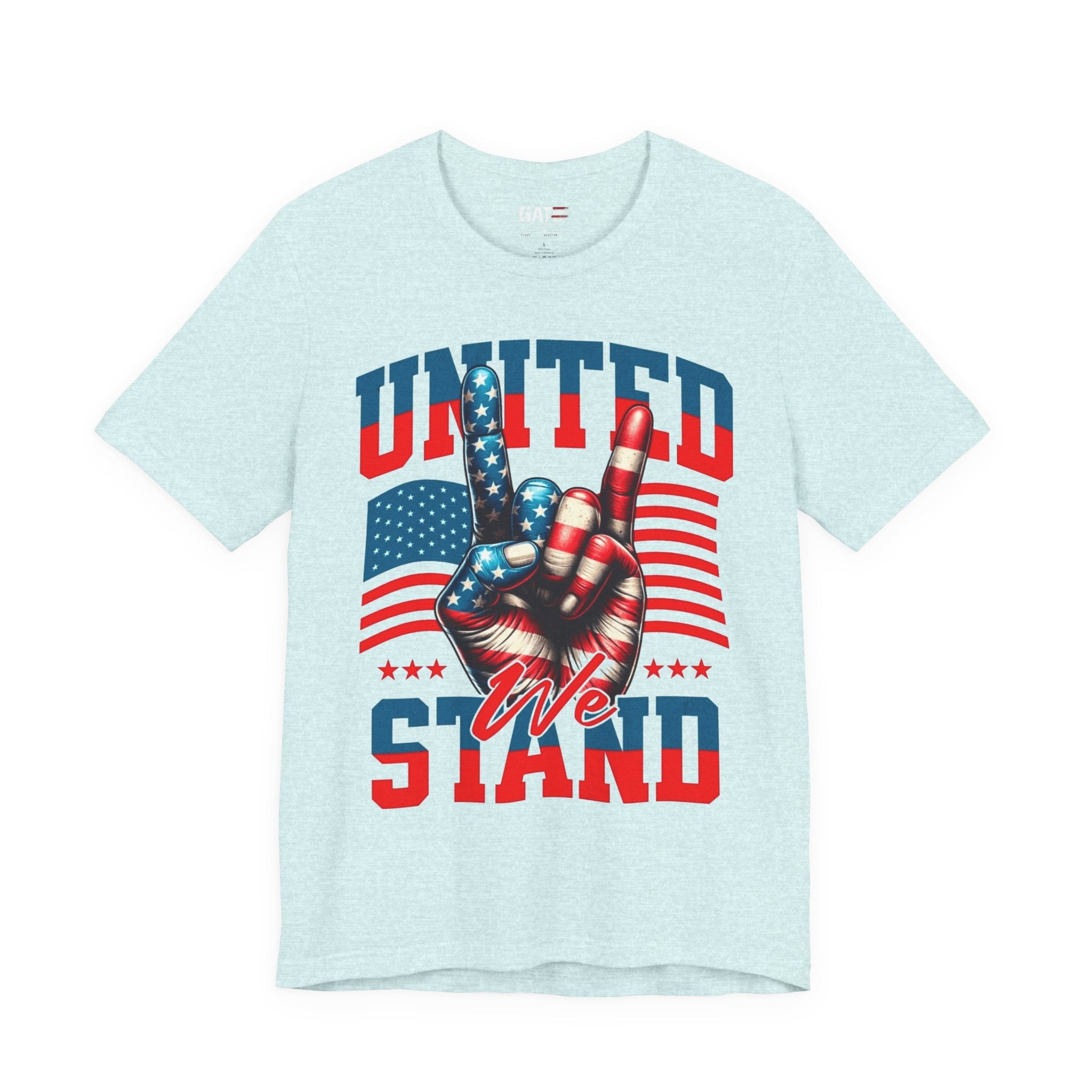 United We Stand T-Shirt — Patriotic American Flag Peace Hand Tee