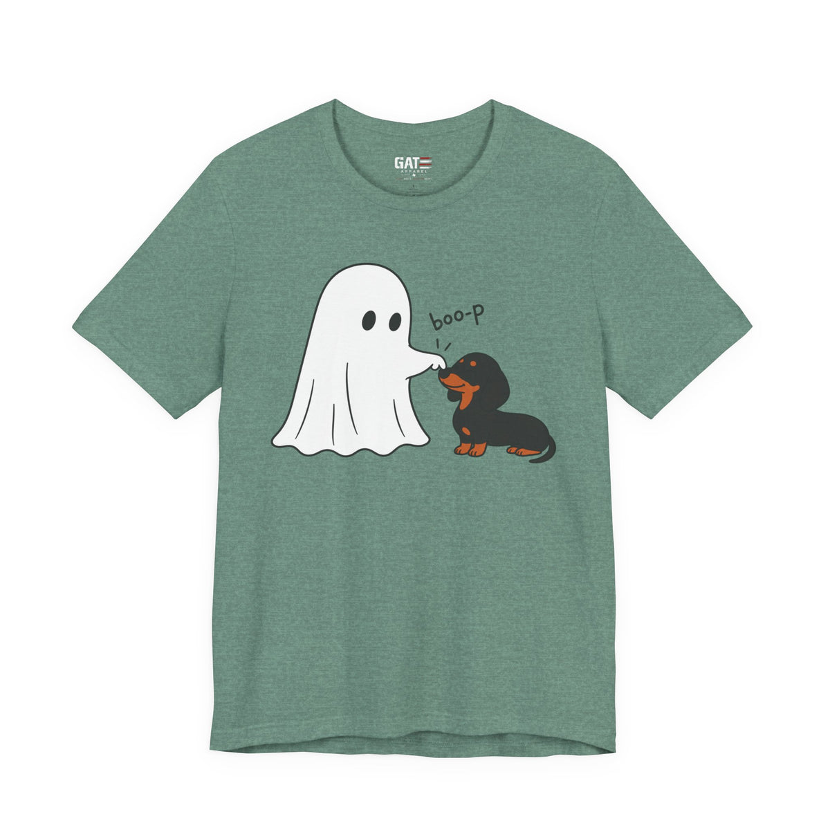 Halloween Ghost & Dachshund — "boo-p" Cute Dog Halloween T-Shirt