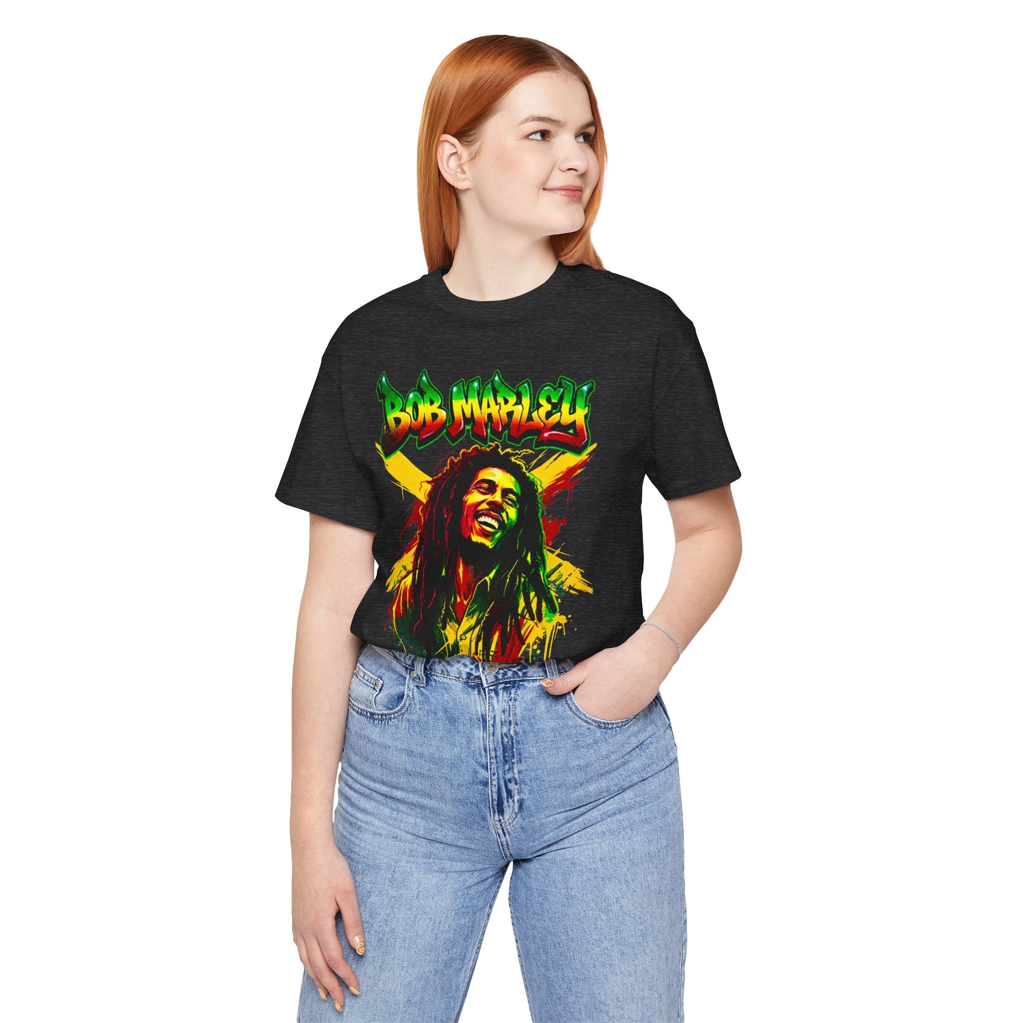 Reggae Legend Portrait Tee — Rasta Colors Music Graphic Shirt